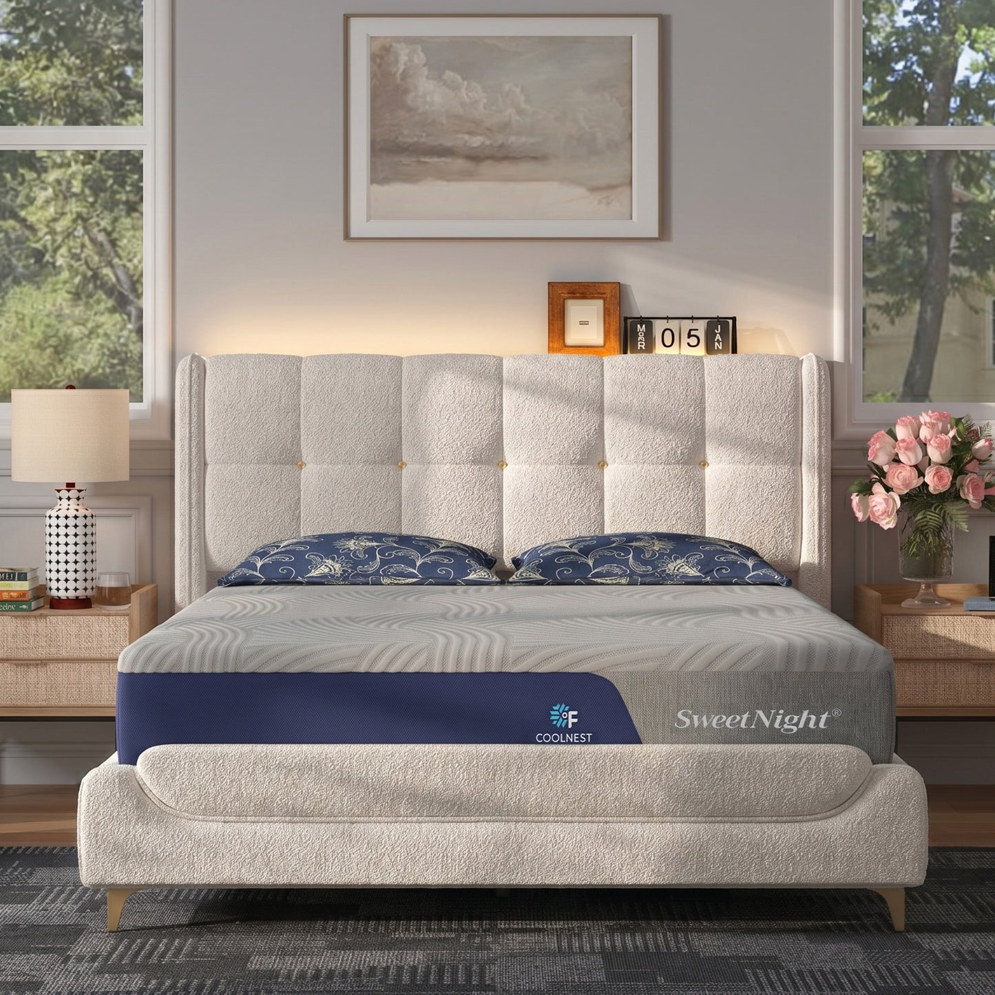 Sweetnight Cooling Gel Memory Mattress +Bed Frame