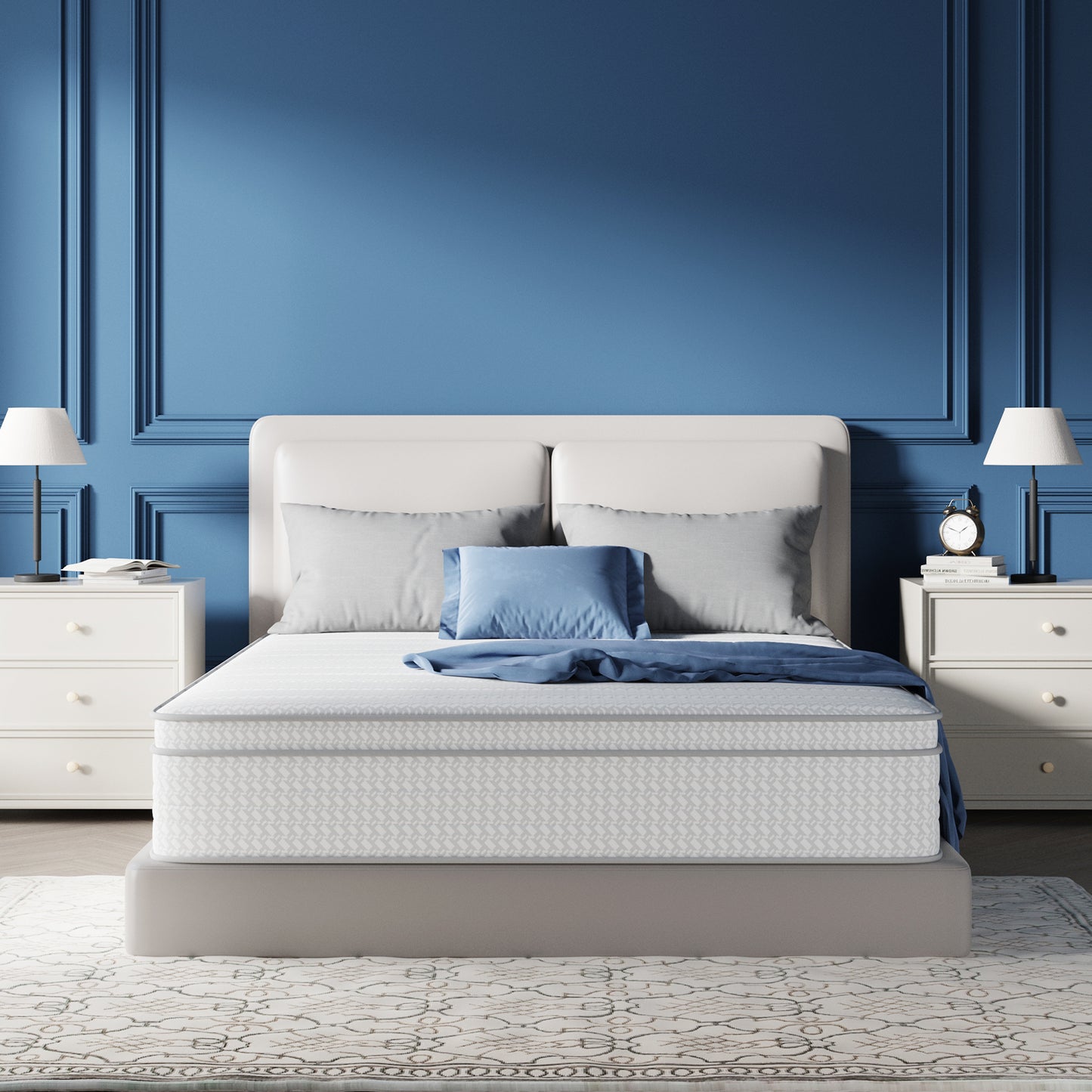 Avenco 10 Inch Queen Mattress, Hybrid Mattress in a Box with Smarts™ Coil Individually Pocket Spring, Medium Firm Mattresses with Memory Foam for Pressure Relief,CertiPUR-US Certified for Adults