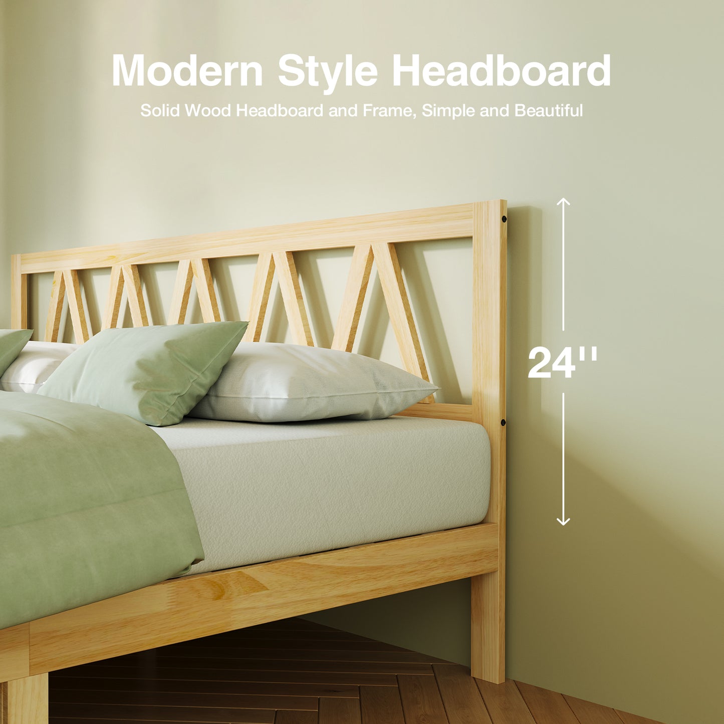 14003 Novilla 12" Solid Wood Bed Frame