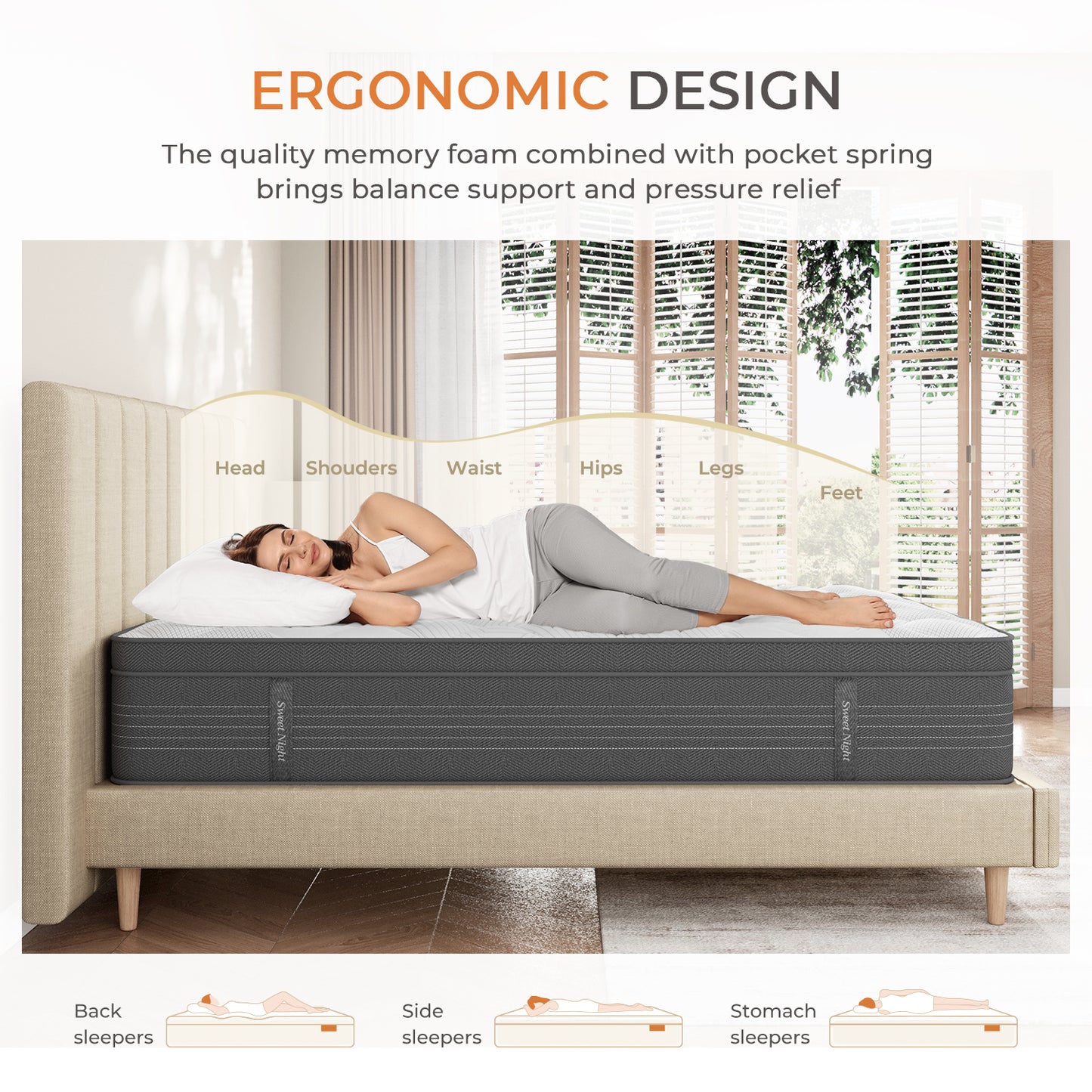 2506 Sweetnight Memory Foam Hybrid Mattresses