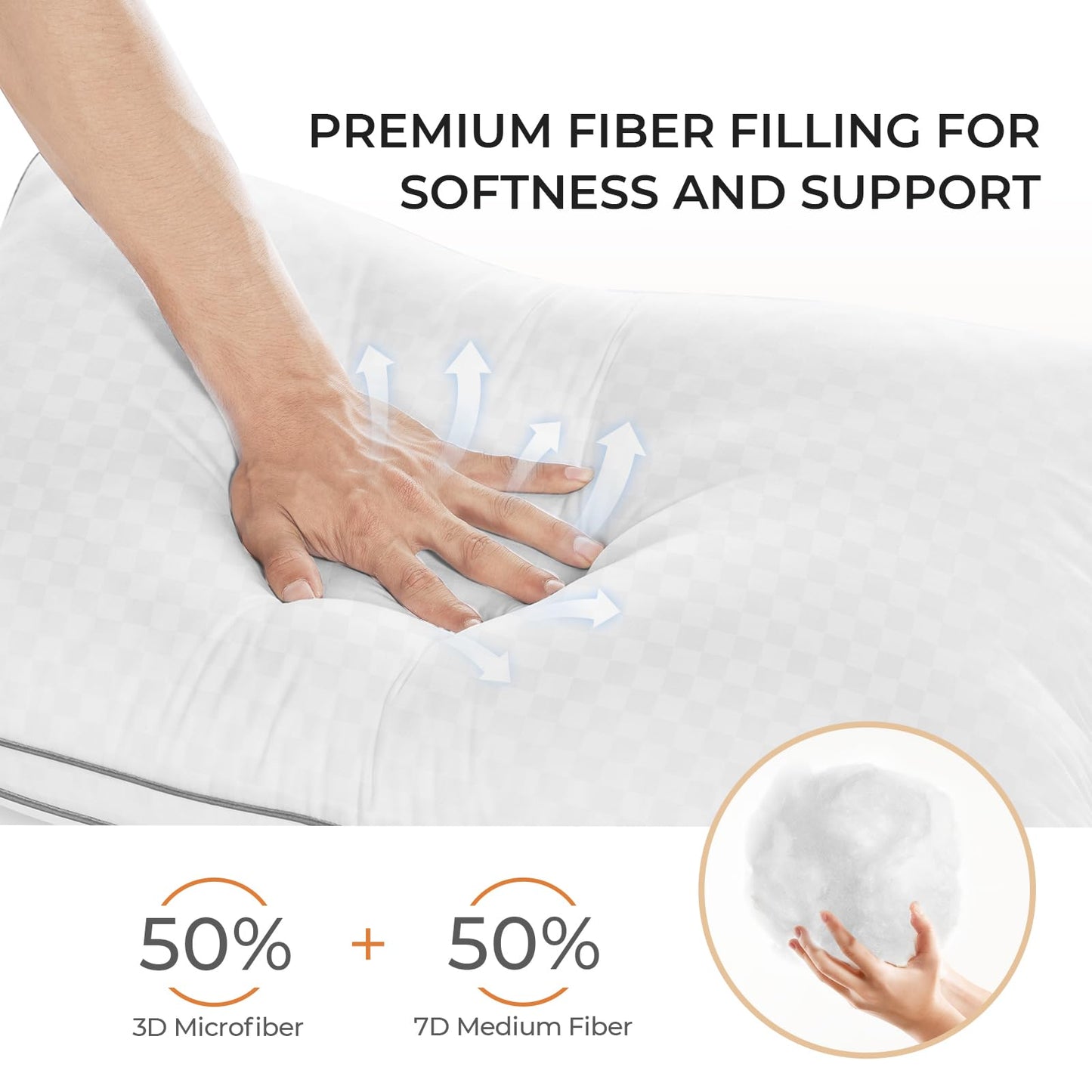 Sweetnight Pillows Set of 2, Hotel Bed Pillows Fluffy Gusseted for Neck and Shoulder, Back Side Sleeper Pillows