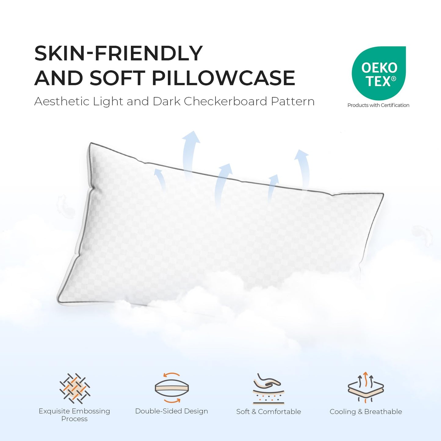 Sweetnight Pillows Set of 2, Hotel Bed Pillows Fluffy Gusseted for Neck and Shoulder, Back Side Sleeper Pillows