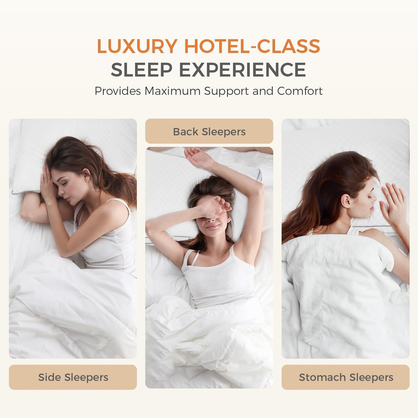 Sweetnight Bed Pillows Standard Size Set of 2, Fluffy Luxury Hotel Collection Gusseted Pillows for Neck and Shoulder, Side Back Stomach Sleeper Pillow, Cozy Night 18"X24"