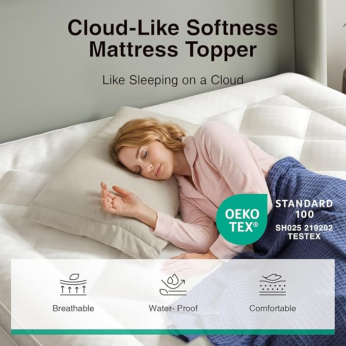Novilla Twin Fluffy Filled Mattress Topper
