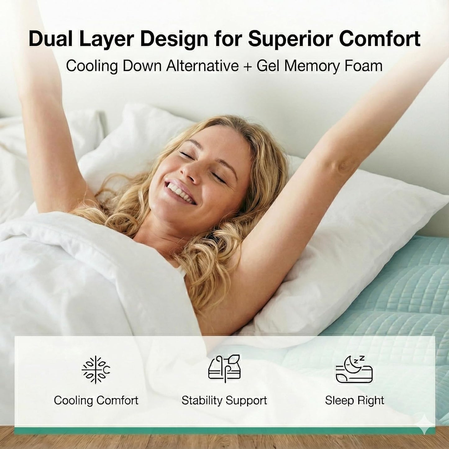 Novilla Queen Memory Foam Mattress Topper