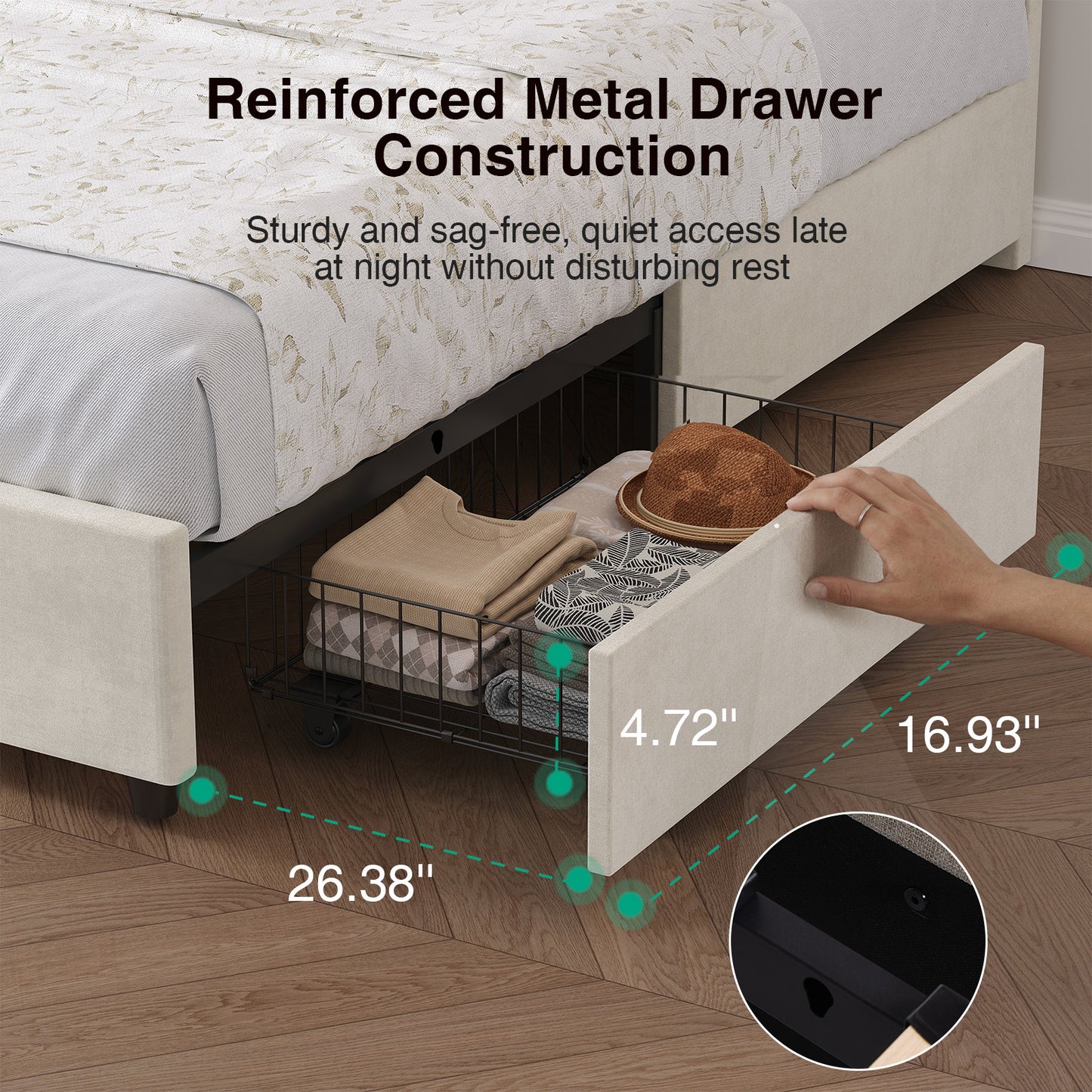 F12016 Novilla Bed Frame with Drawers