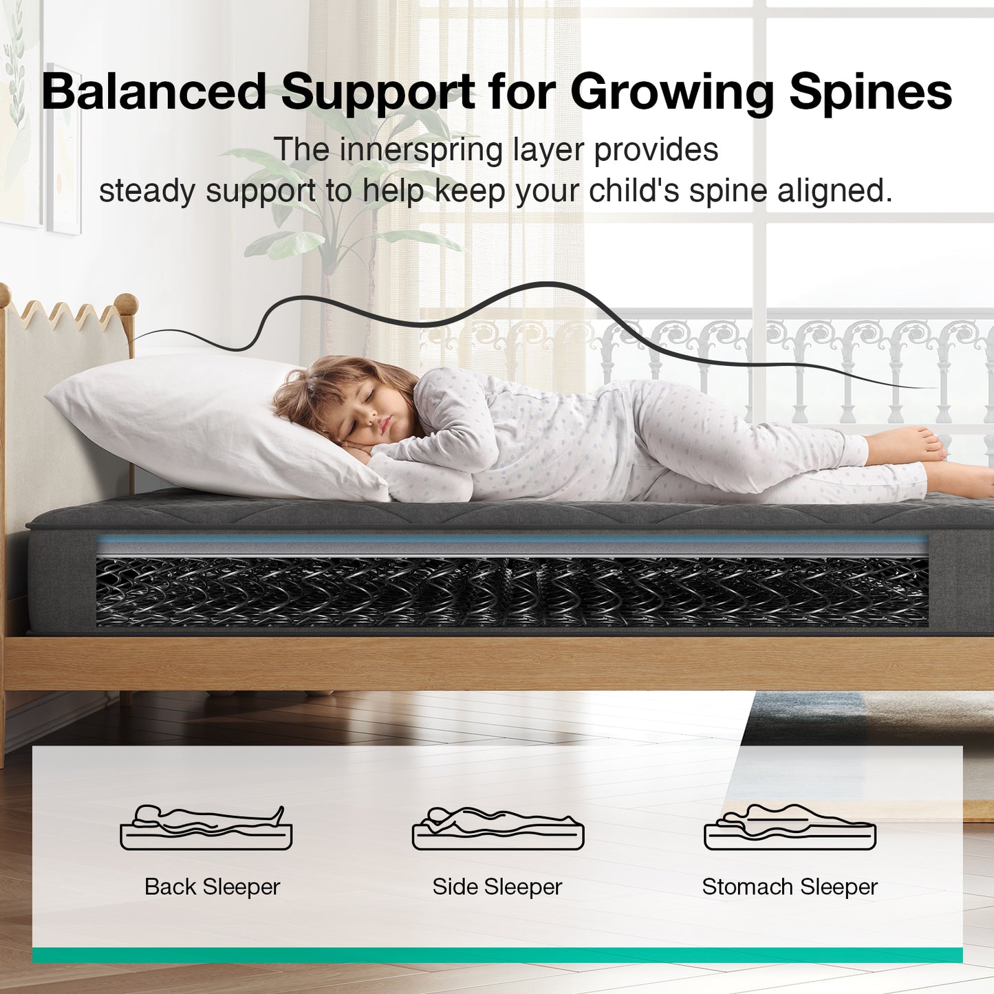 2910B Novilla Mattress, Hybrid Mattress in a Box with Bonnell Spring & Gel Memory Foam for Pain Relief & Spine Support & Cooling Night Sleep