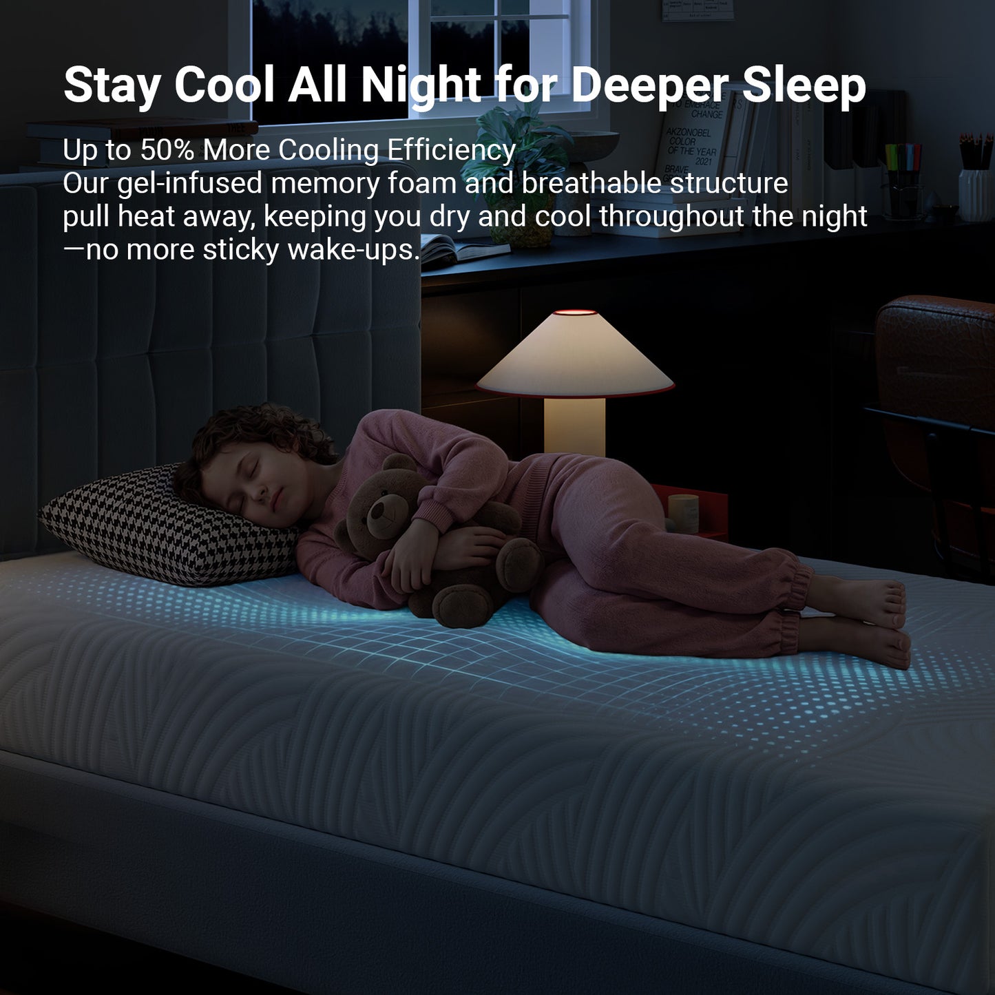 A-M01866 Gel Infused Memory Foam Cooling Comfort Mattress
