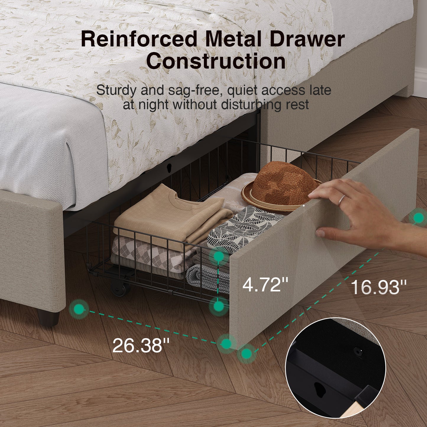 F12016 Novilla Bed Frame with Drawers
