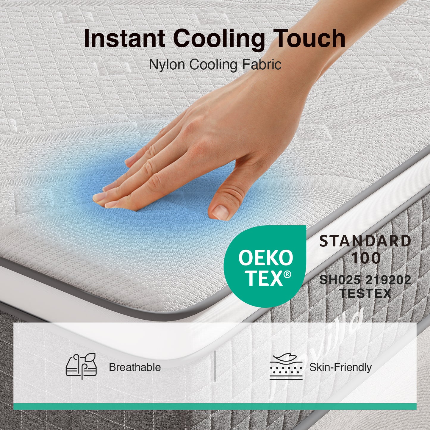 2055B Novilla Mattress,Hybrid Mattress Full Size with Pocketed Coils & Gel Memory Foam