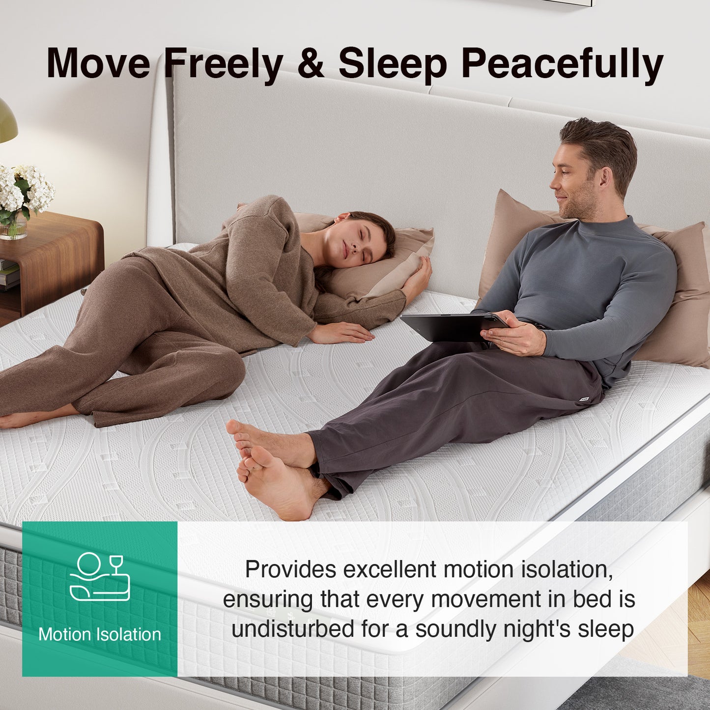 2055B Novilla Mattress,Hybrid Mattress Full Size with Pocketed Coils & Gel Memory Foam