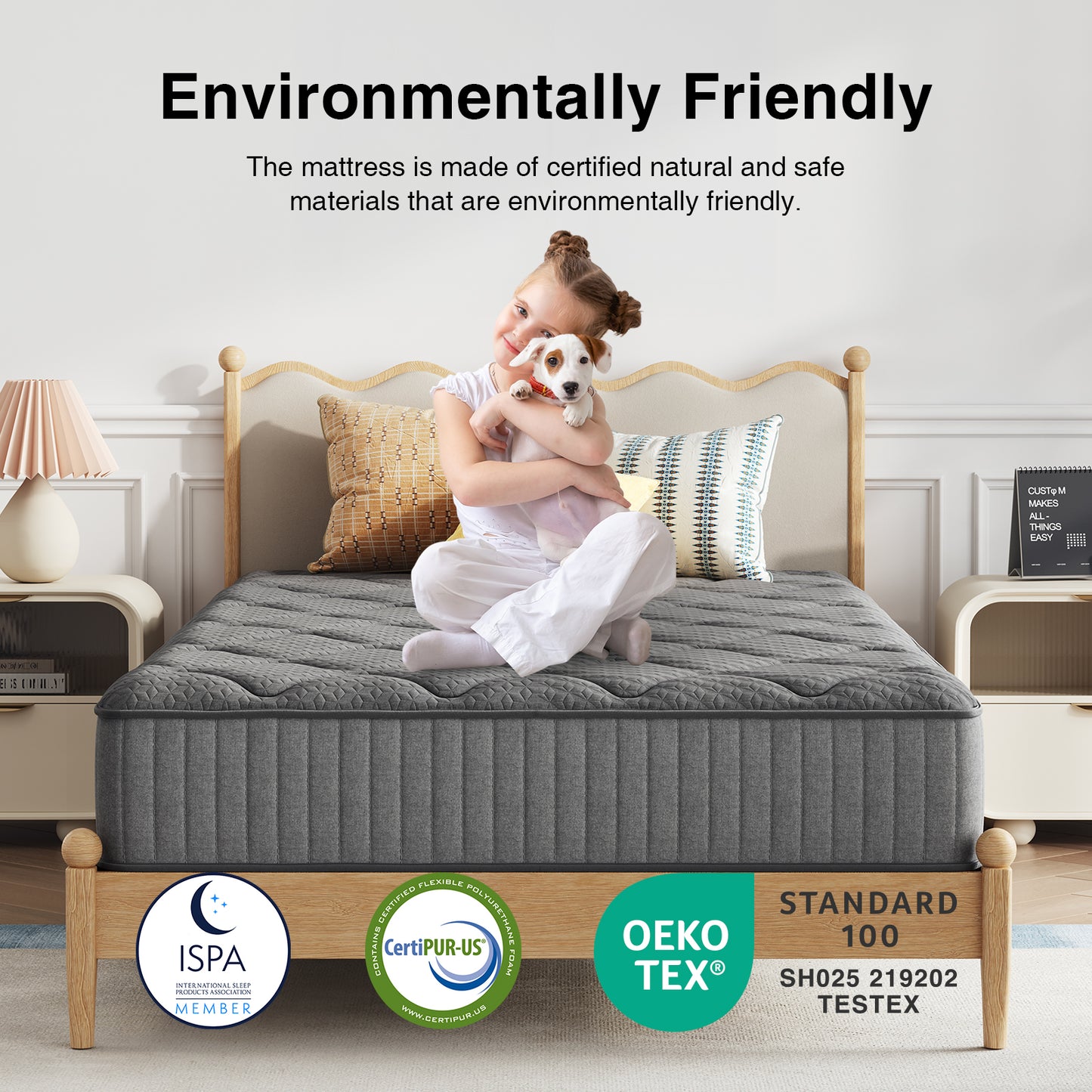 2910B Novilla Mattress, Hybrid Mattress in a Box with Bonnell Spring & Gel Memory Foam for Pain Relief & Spine Support & Cooling Night Sleep