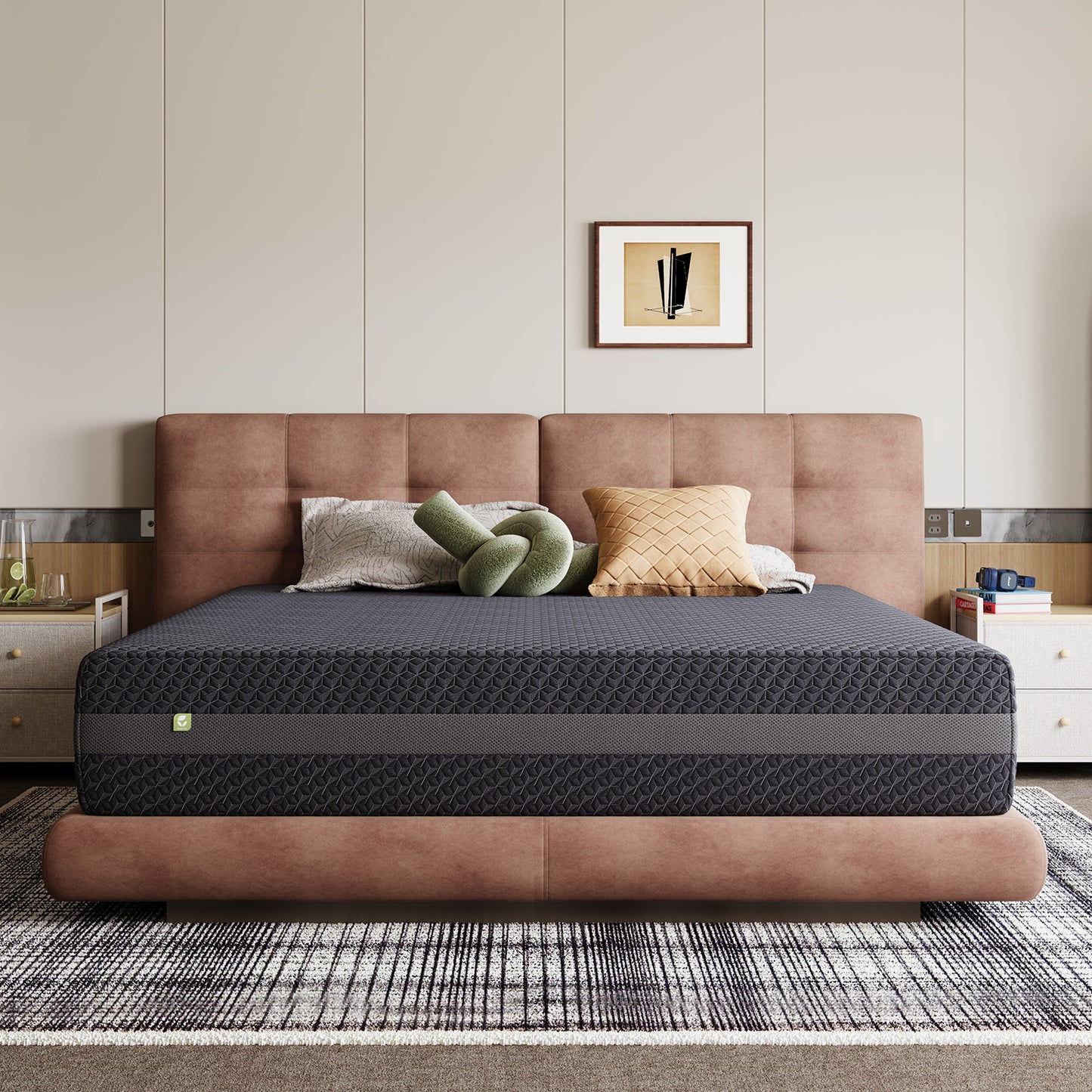 1914 Novilla Mattress, Gel Memory Foam Mattress for Body Contouring & Consistent Pressure-Relieving Support, with Green Tea-Infused Foam, Medium Firm, Mattresses in a Box