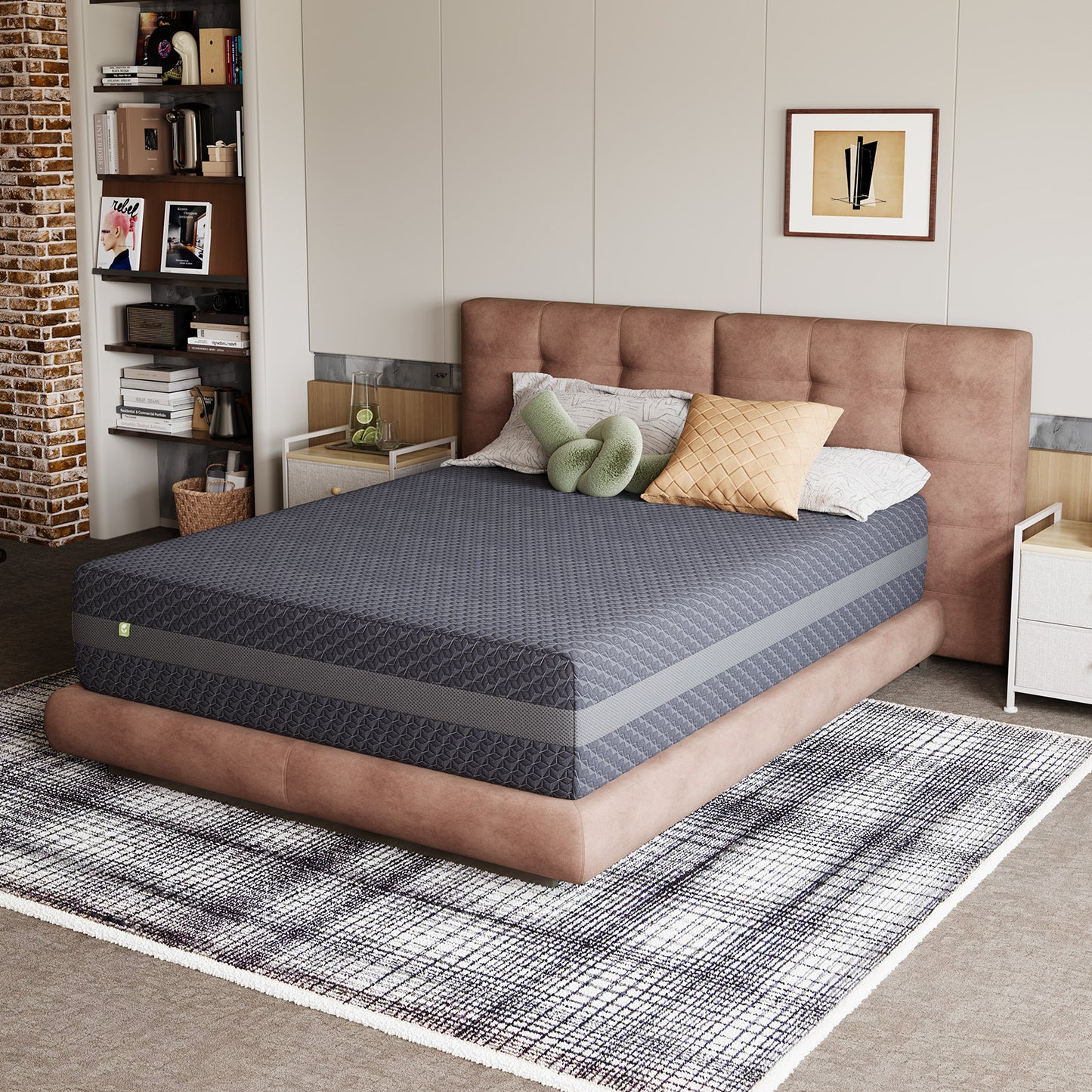 1914 Novilla Mattress, Gel Memory Foam Mattress for Body Contouring & Consistent Pressure-Relieving Support, with Green Tea-Infused Foam, Medium Firm, Mattresses in a Box