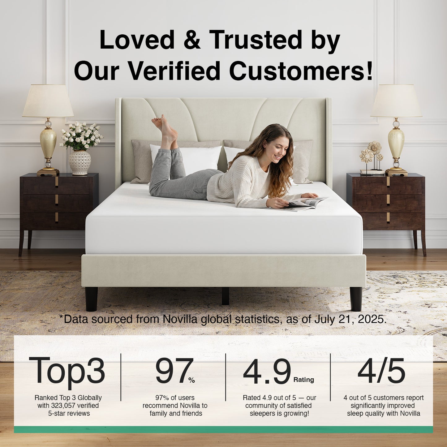 F12019 Novilla Bed Frame with Headboard