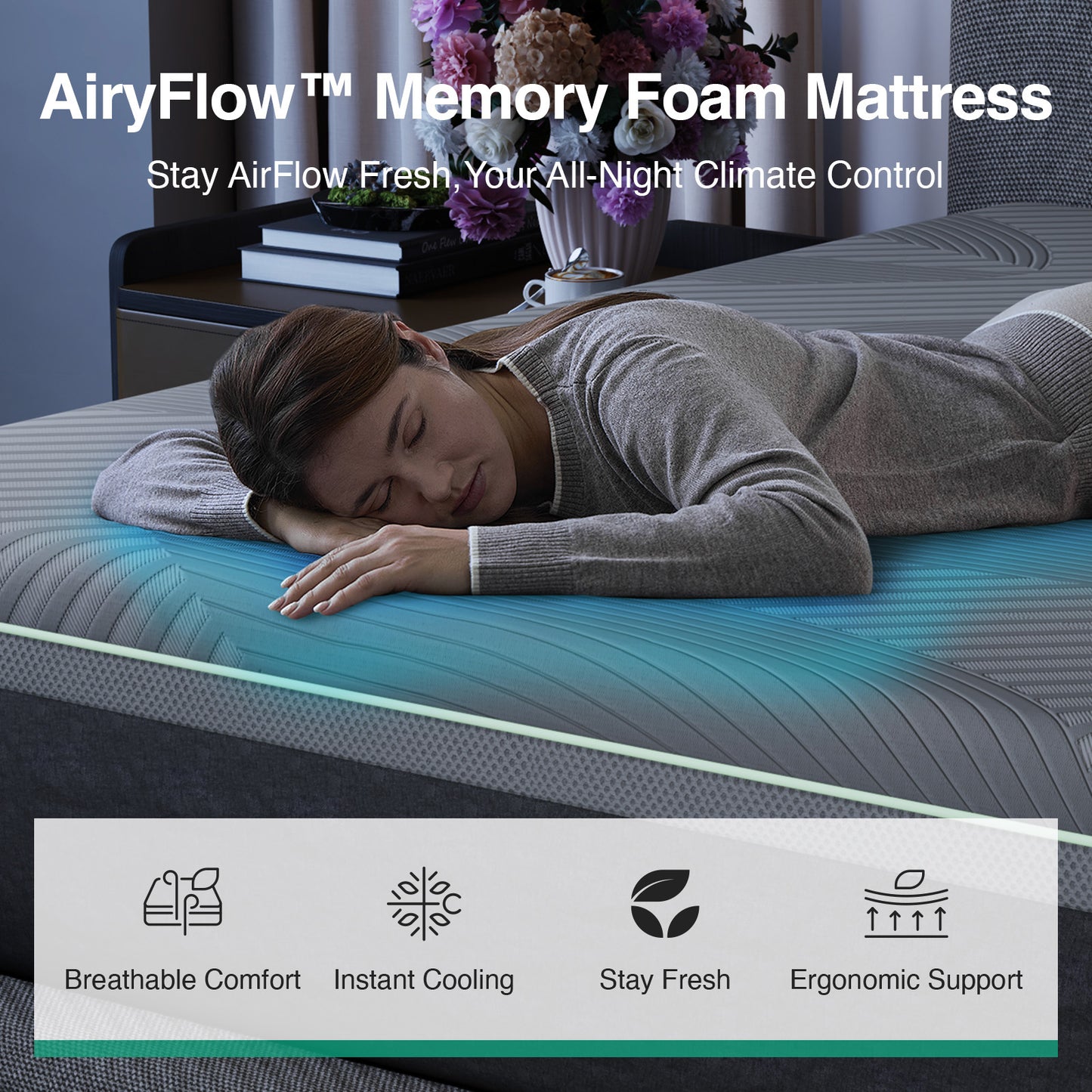 1053 Novilla AiryFlow Gel Memory Foam Mattress