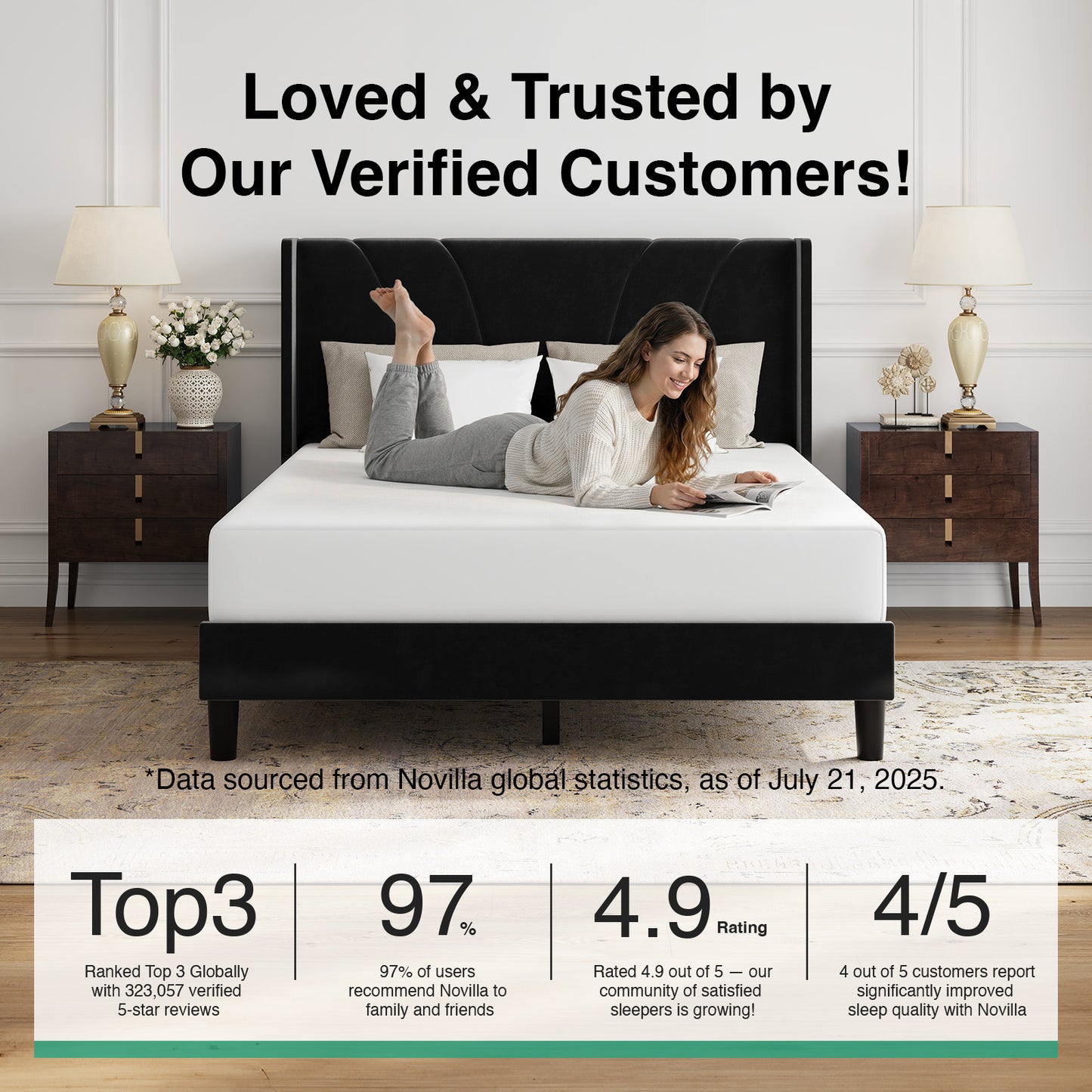 F12019 Novilla Bed Frame with Headboard