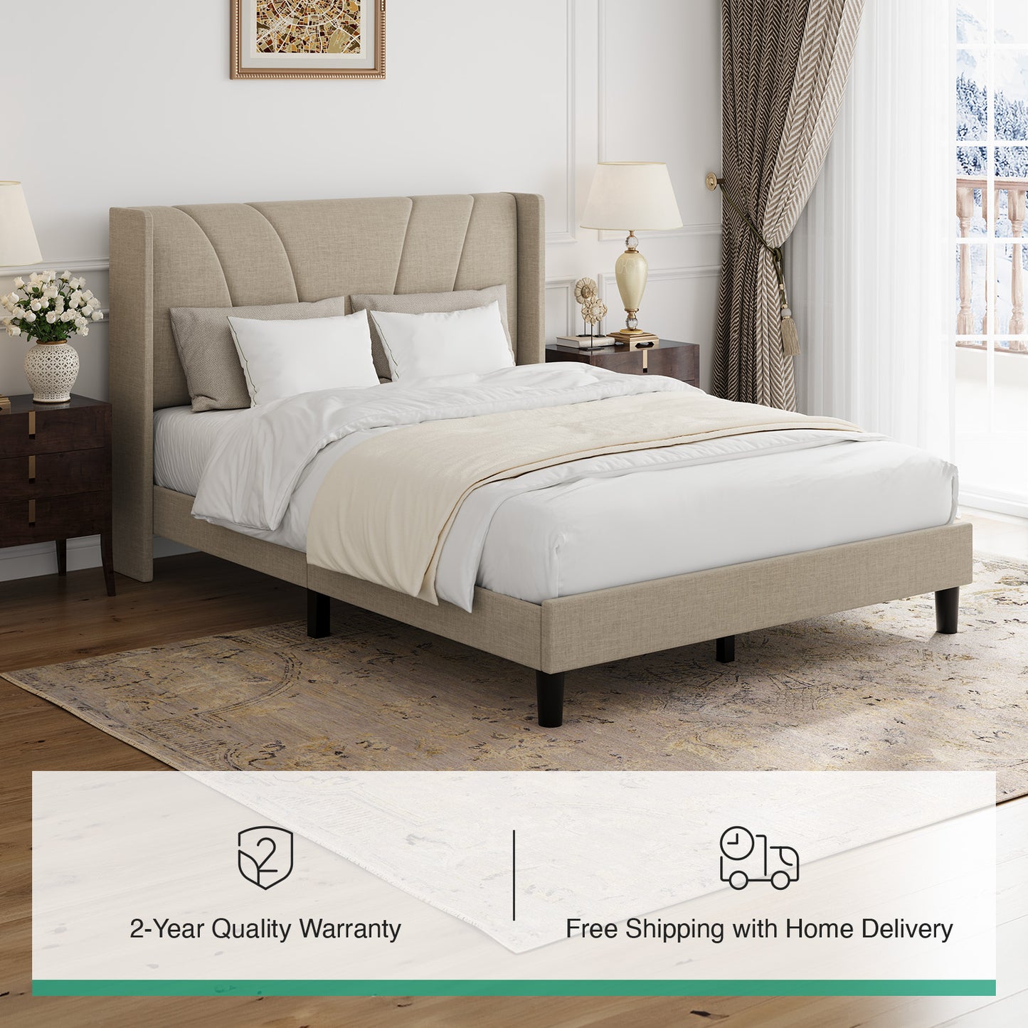 F12019 Novilla Bed Frame with Headboard