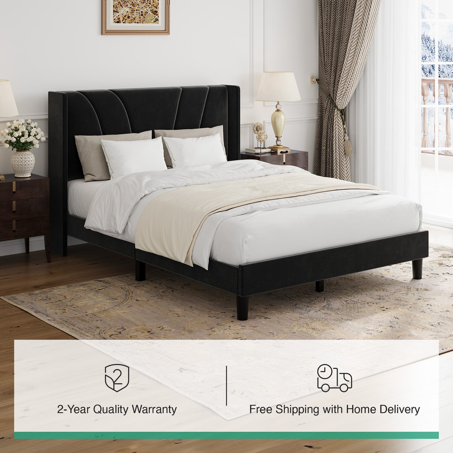 F12019 Novilla Bed Frame with Headboard