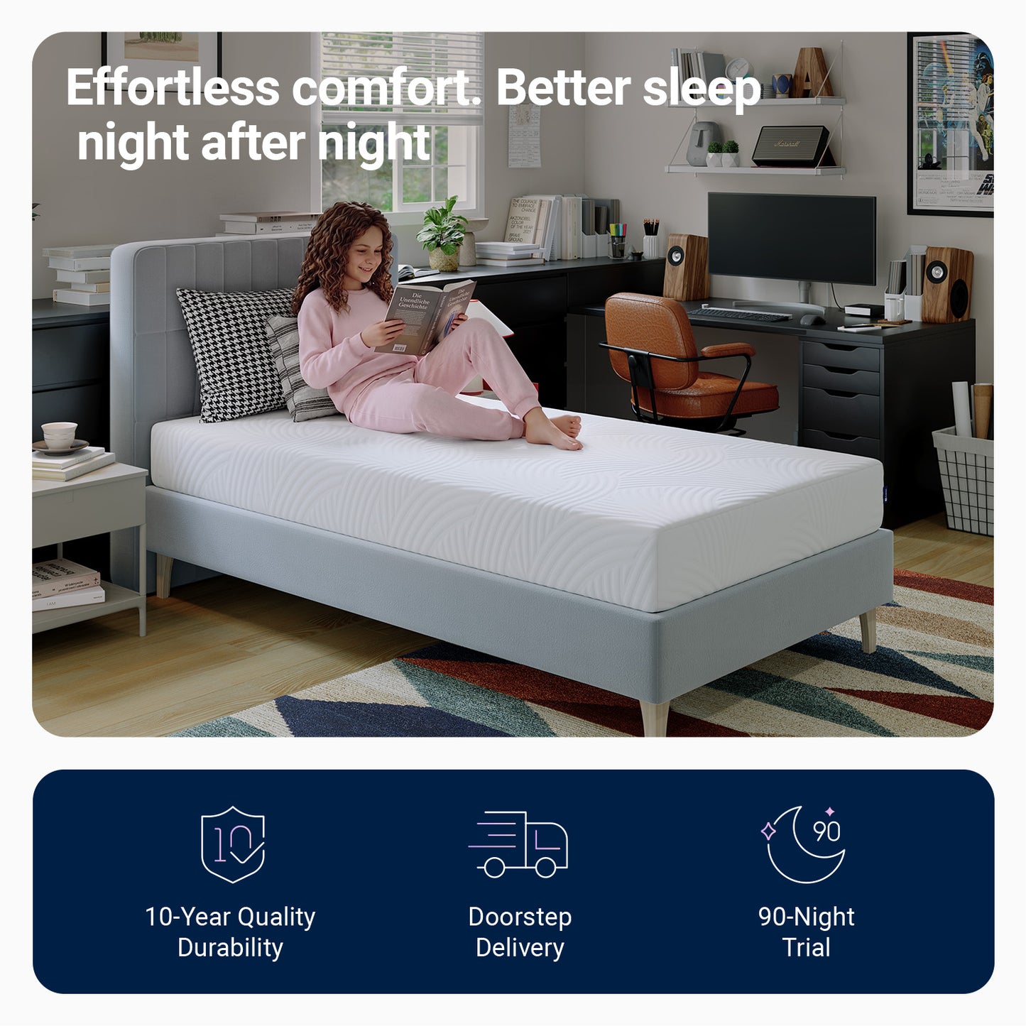 A-M01866 Gel Infused Memory Foam Cooling Comfort Mattress