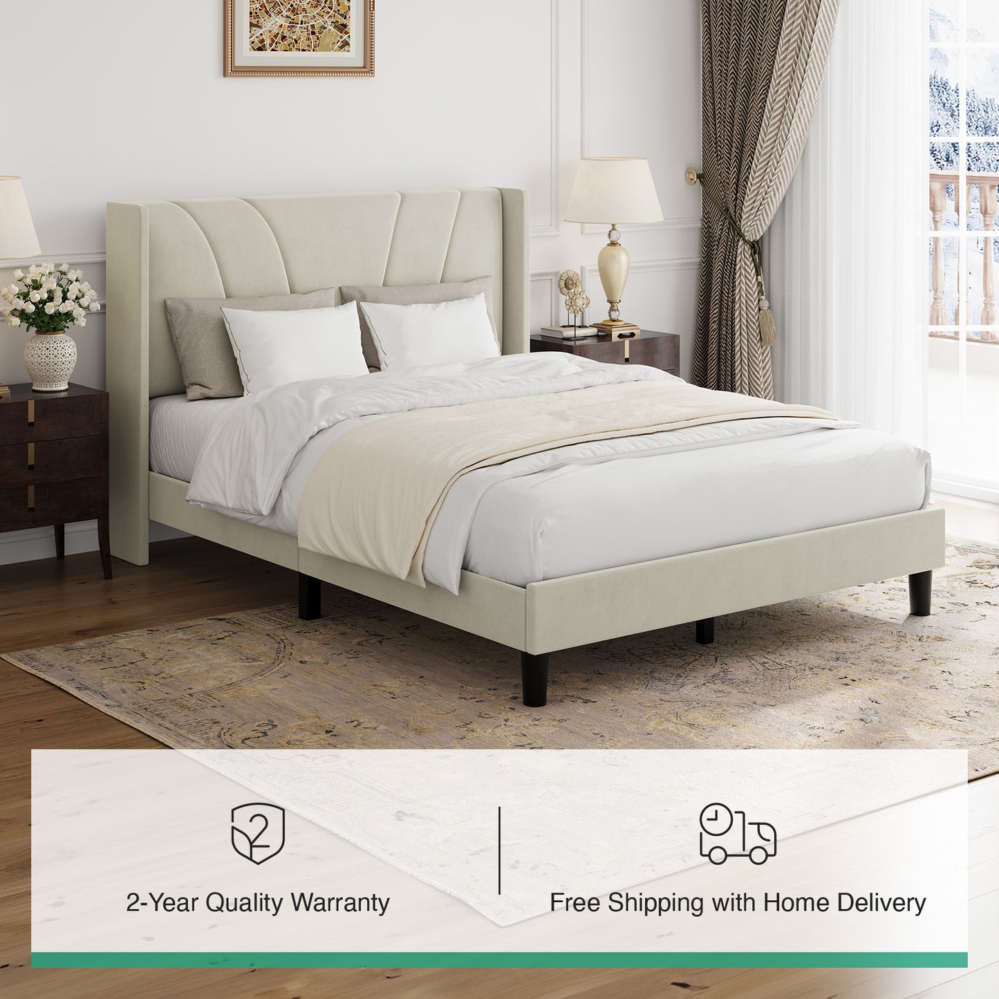F12019 Novilla Bed Frame with Headboard