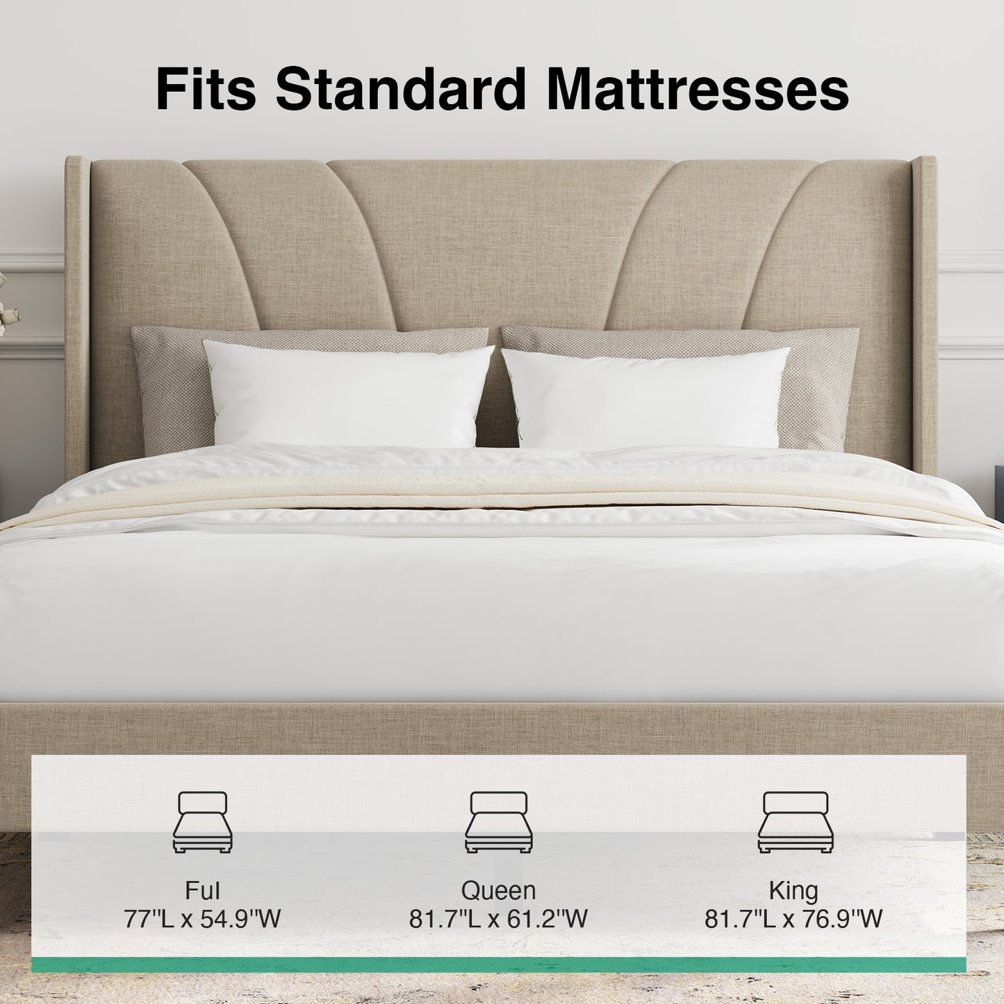 F12019 Novilla Bed Frame with Headboard