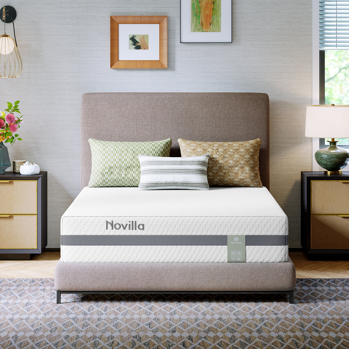 1101 Novilla Mattress, Mattress with Upgraded Dual-Support for Spinal Alignment & Pressure Relief, NanoGEL™ Memory Foam Mattresses