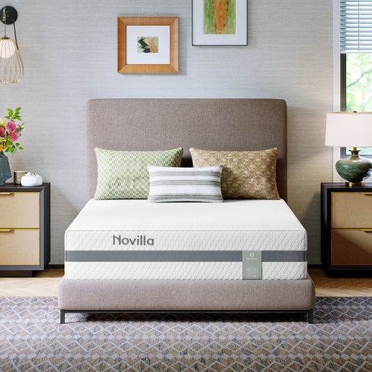 1101 Novilla Mattress, Mattress with Upgraded Dual-Support for Spinal Alignment & Pressure Relief, NanoGEL™ Memory Foam Mattresses