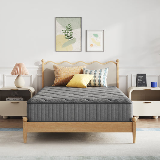 2910B Novilla Mattress, Hybrid Mattress in a Box with Bonnell Spring & Gel Memory Foam for Pain Relief & Spine Support & Cooling Night Sleep