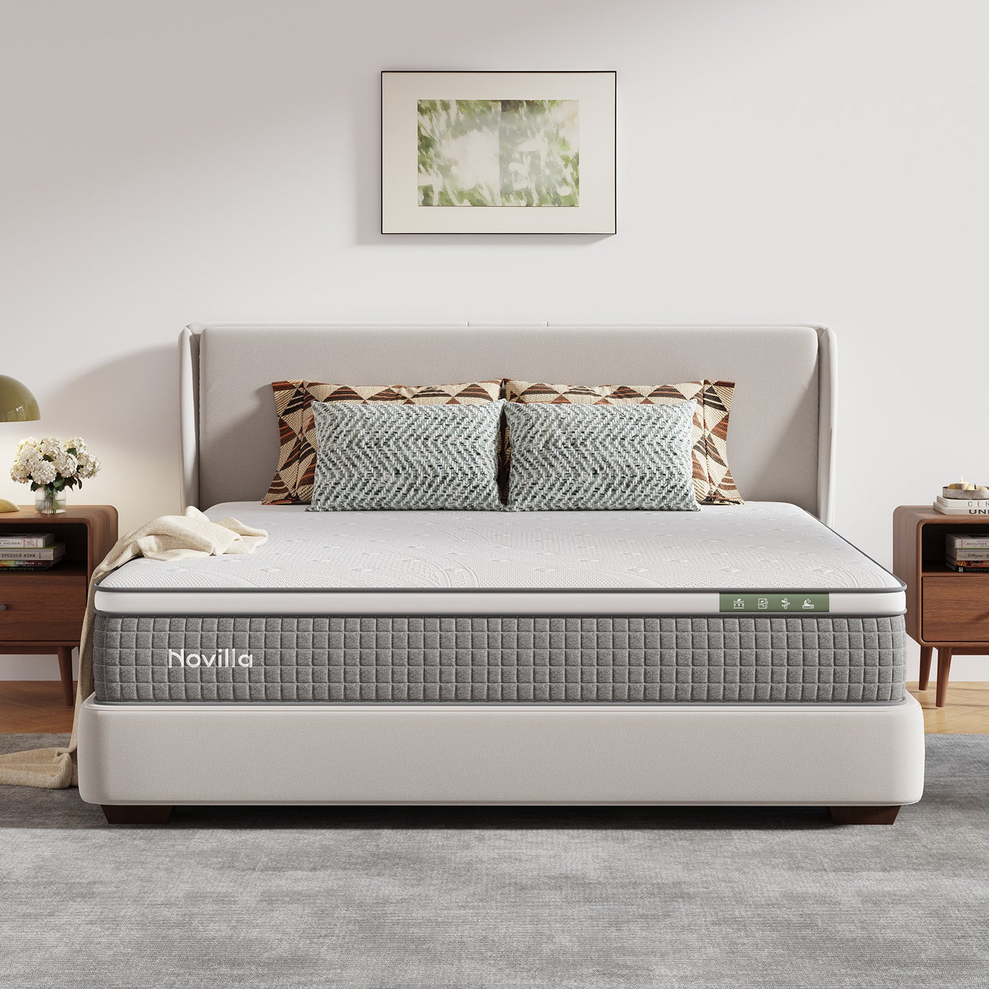 2055B Novilla Mattress,Hybrid Mattress Full Size with Pocketed Coils & Gel Memory Foam