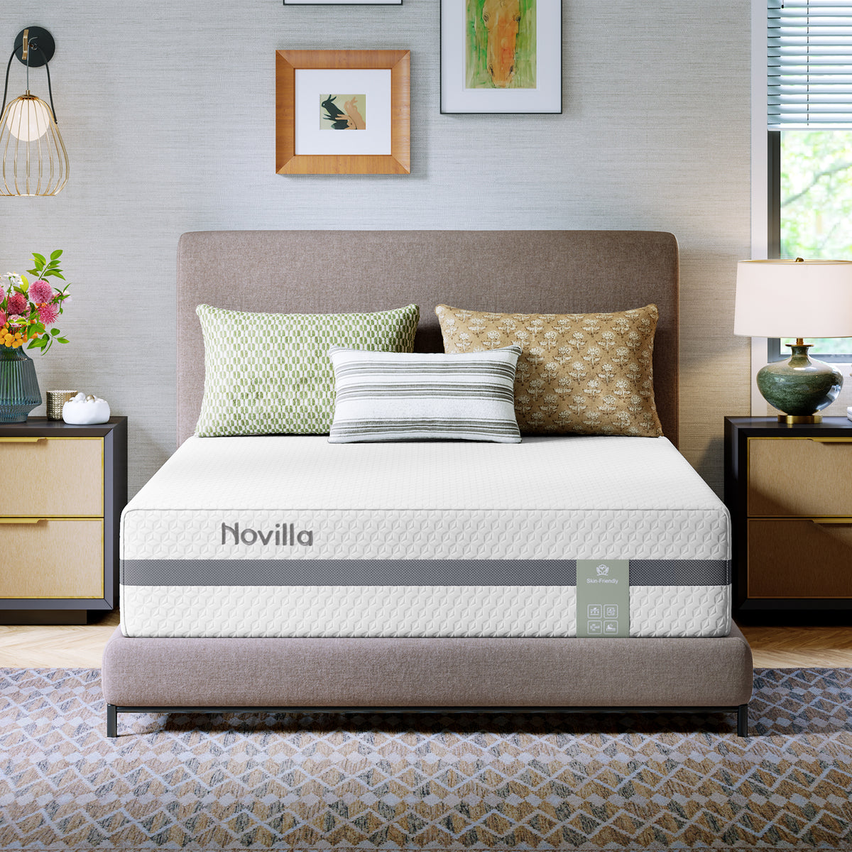 1101 Novilla Mattress, Mattress with Upgraded Dual-Support for Spinal Alignment & Pressure Relief, NanoGEL™ Memory Foam Mattresses