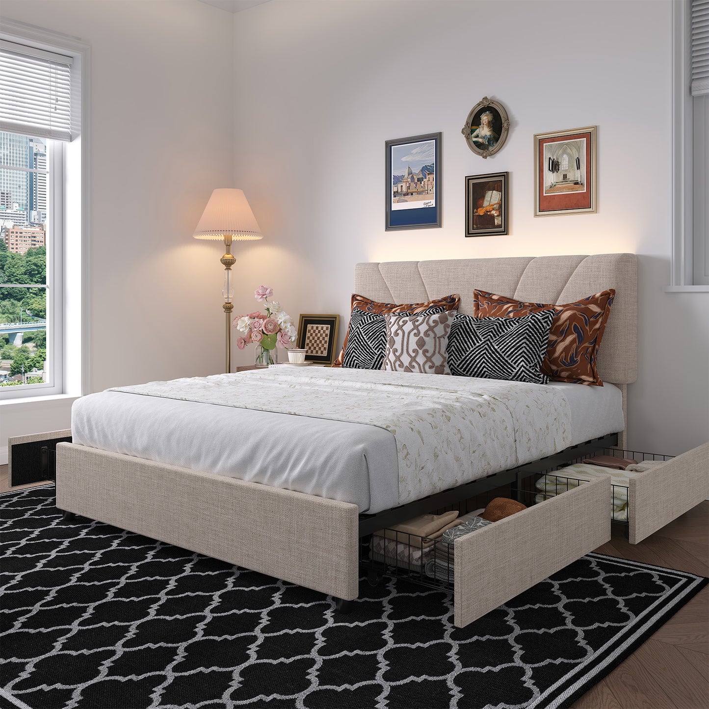 F12016 Novilla Bed Frame with Drawers