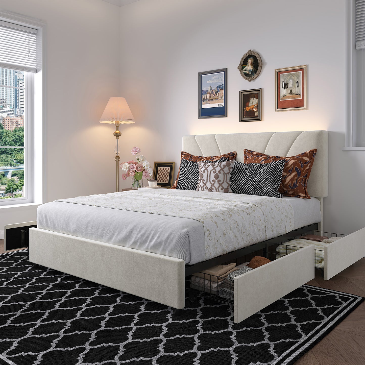 F12016 Novilla Bed Frame with Drawers