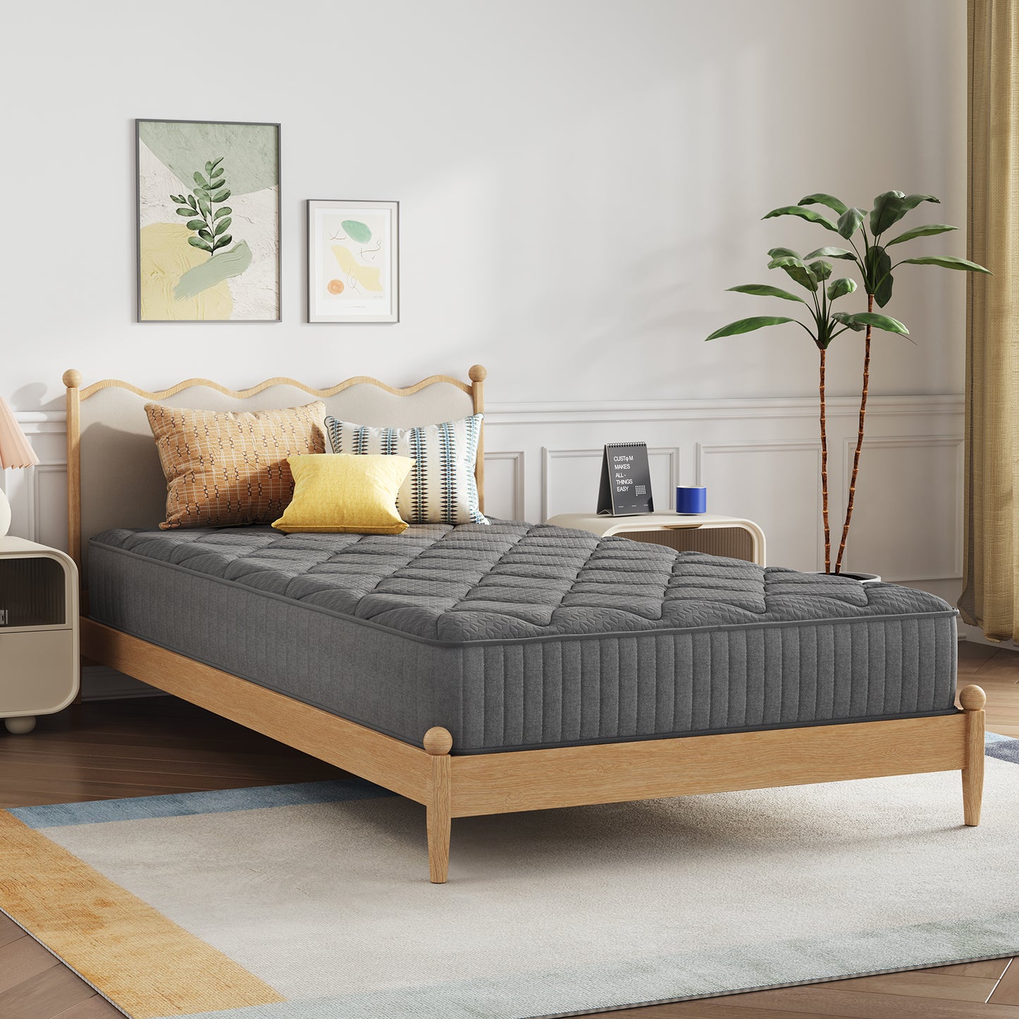 2910B Novilla Mattress, Hybrid Mattress in a Box with Bonnell Spring & Gel Memory Foam for Pain Relief & Spine Support & Cooling Night Sleep