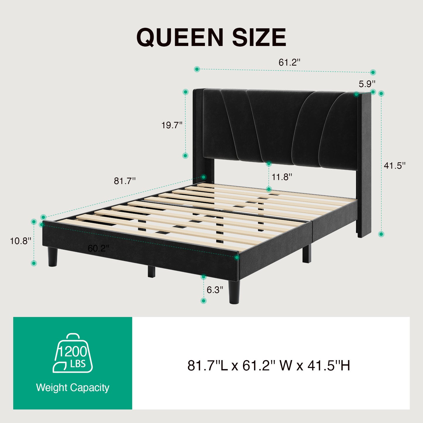 F12019 Novilla Bed Frame with Headboard