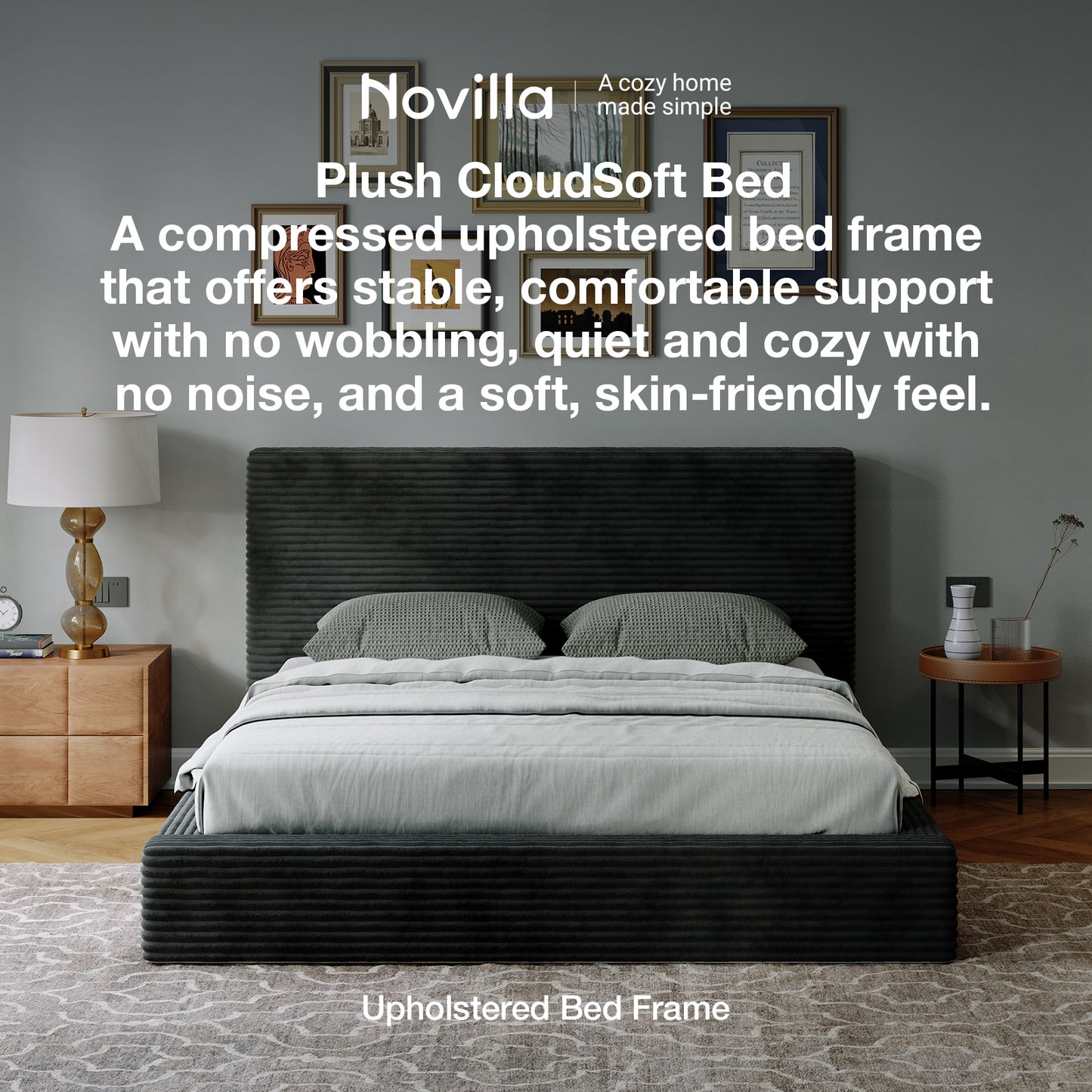 F16001 Novilla Bed Frame with Headboard