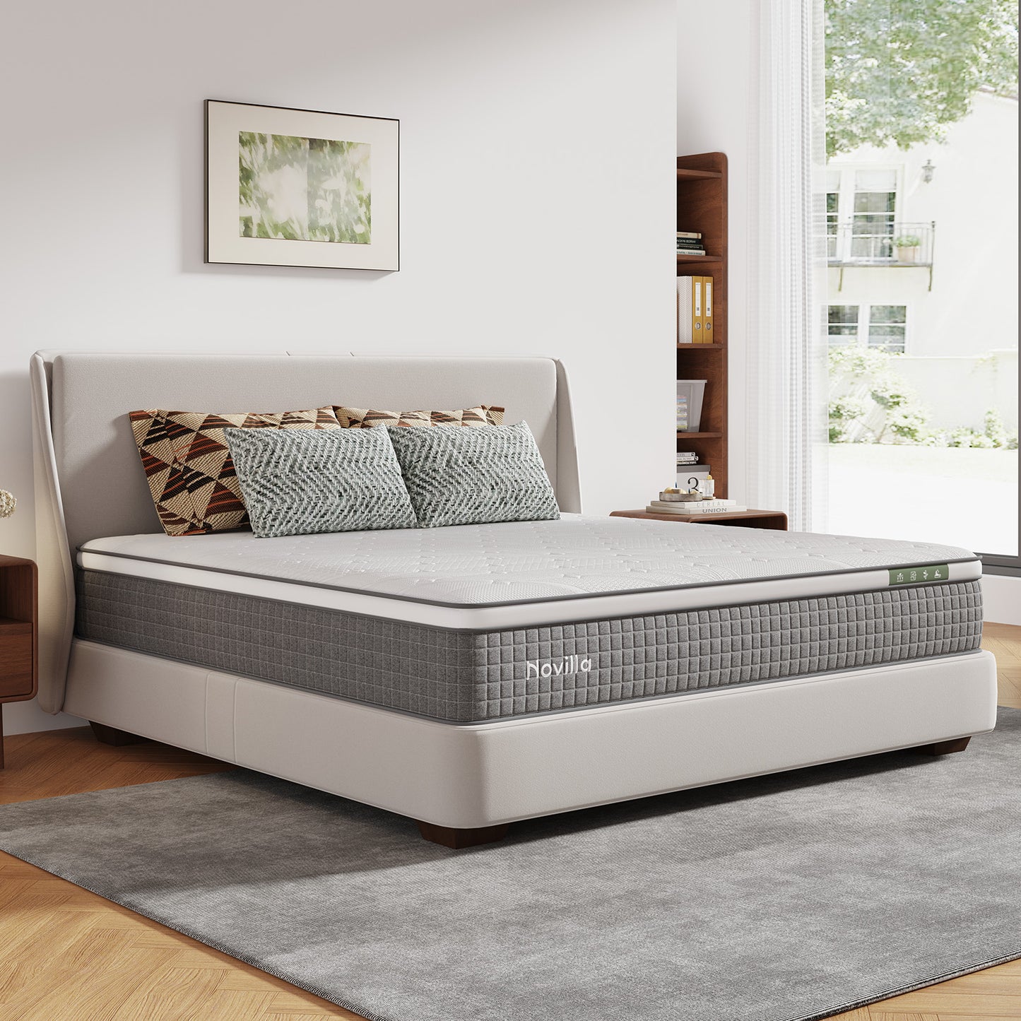 2055B Novilla Mattress,Hybrid Mattress Full Size with Pocketed Coils & Gel Memory Foam