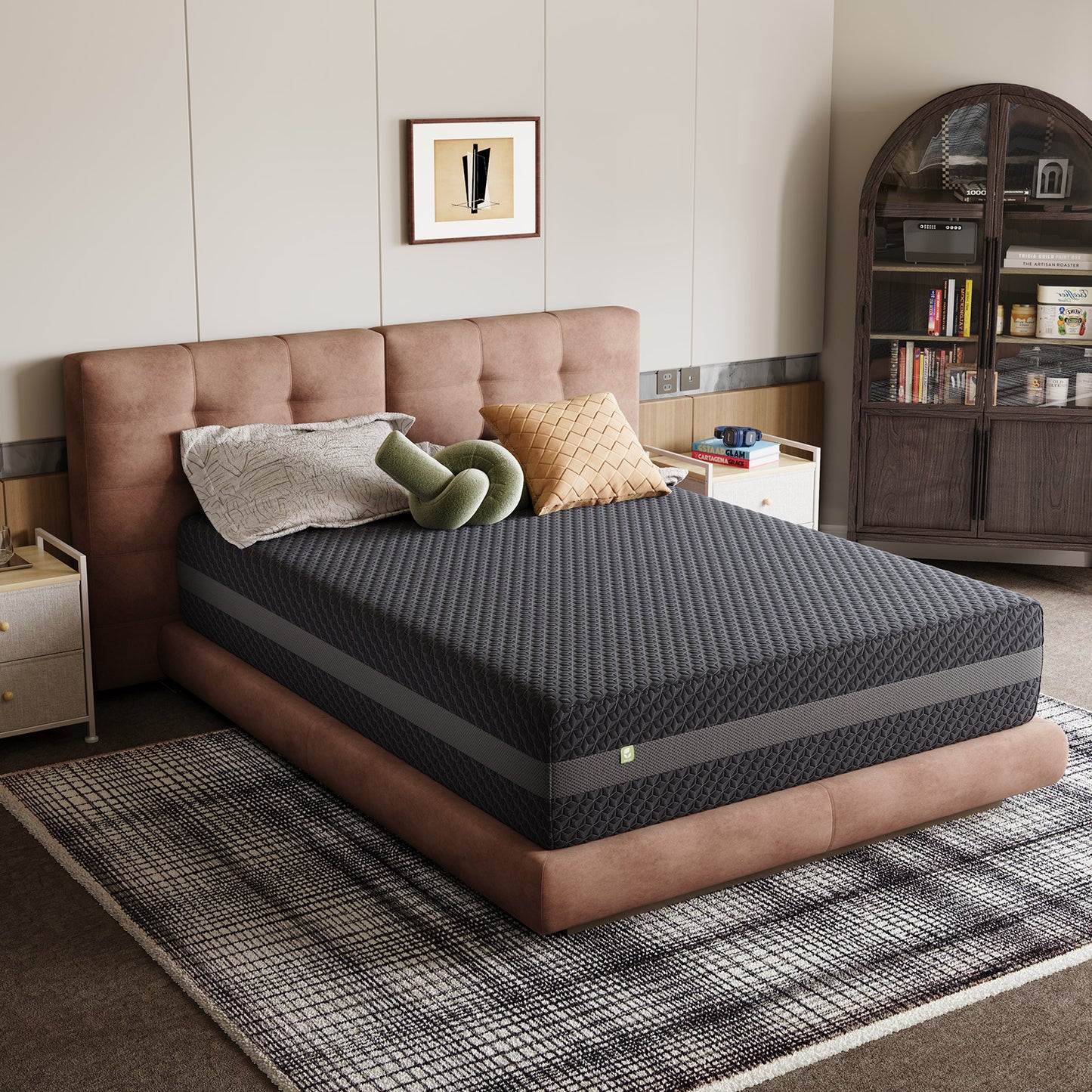 1914 Novilla Mattress, Gel Memory Foam Mattress for Body Contouring & Consistent Pressure-Relieving Support, with Green Tea-Infused Foam, Medium Firm, Mattresses in a Box
