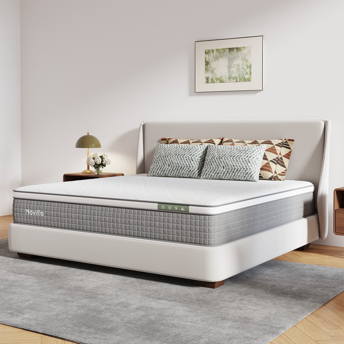 2055B Novilla Mattress,Hybrid Mattress Full Size with Pocketed Coils & Gel Memory Foam
