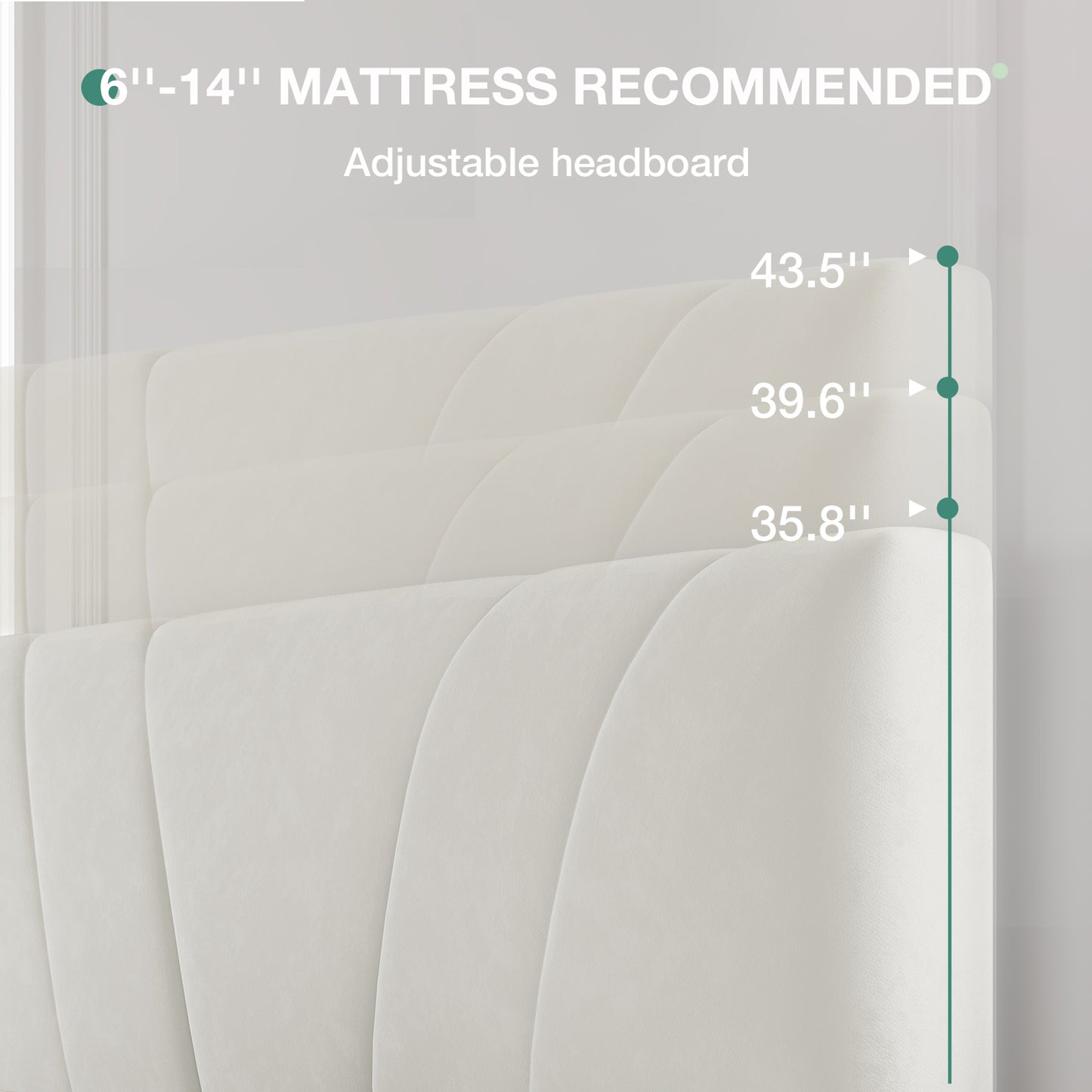 12007 Novilla Bed Frame Upholstered Platform Bed Frame with Adjustable Headboard, Strong Weight Capacity, No Box Spring Needed, Easy Assembly