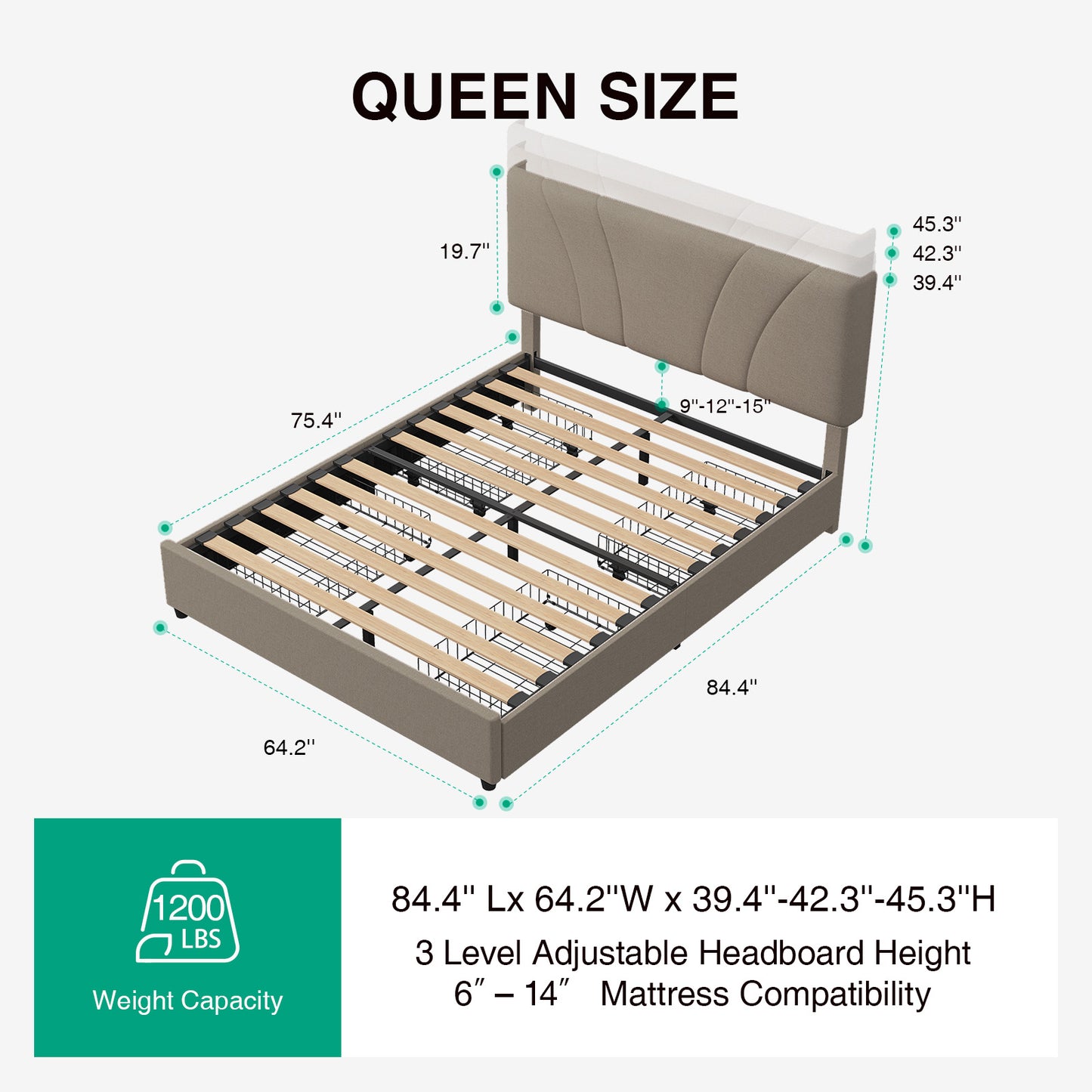 F12016 Novilla Bed Frame with Drawers