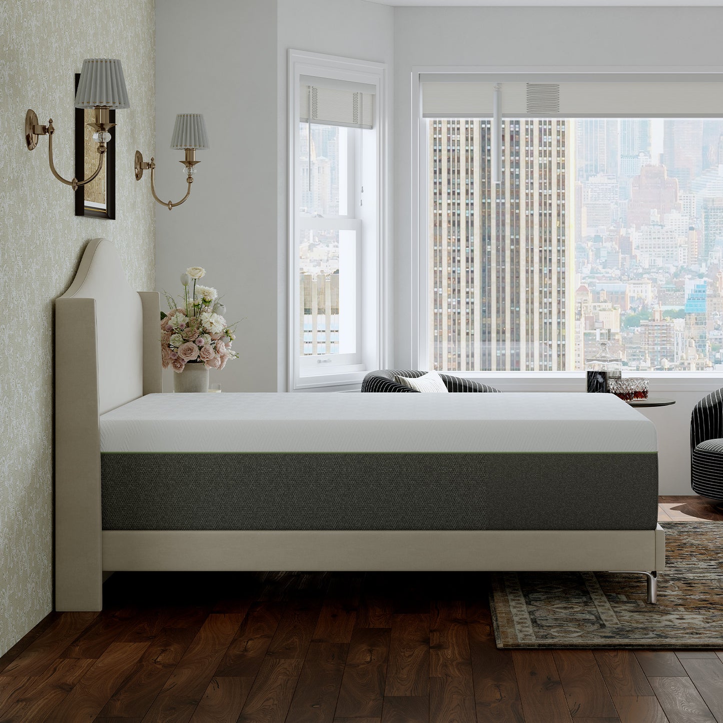 1092 Novilla Bliss Green Tea Mattress, Gel Memory Foam Mattress in a Box for Cooling Comfort with Nylon Cover, Pressure Relieving & Spine Alignment with CertiPUR-US Certified Foams
