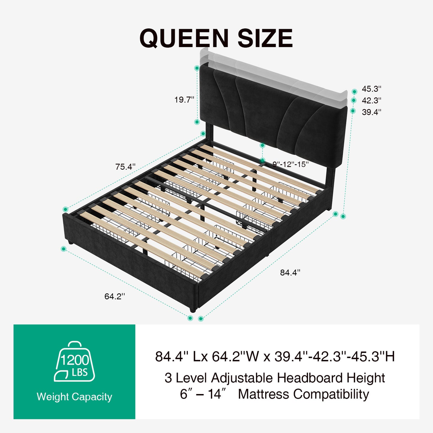 F12016 Novilla Bed Frame with Drawers