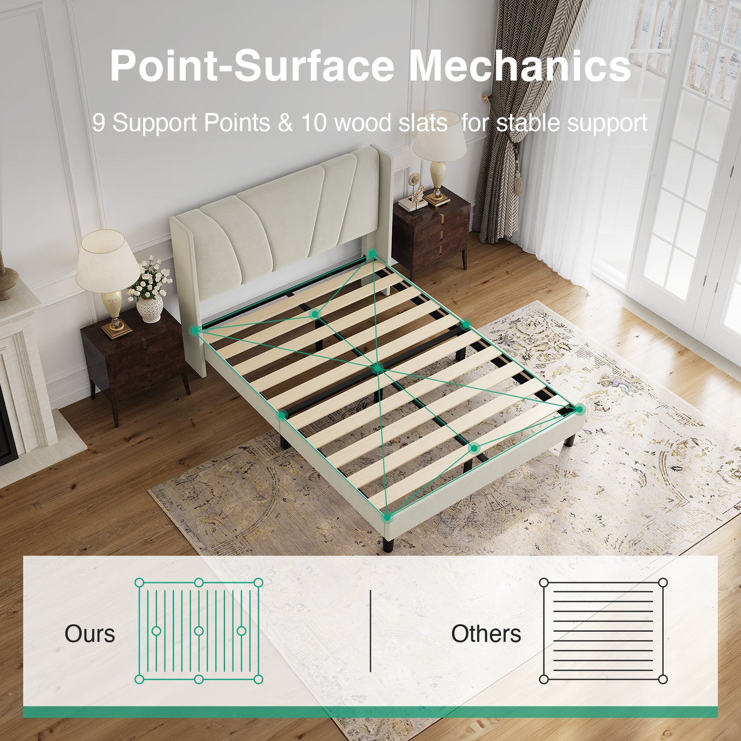 F12019 Novilla Bed Frame with Headboard