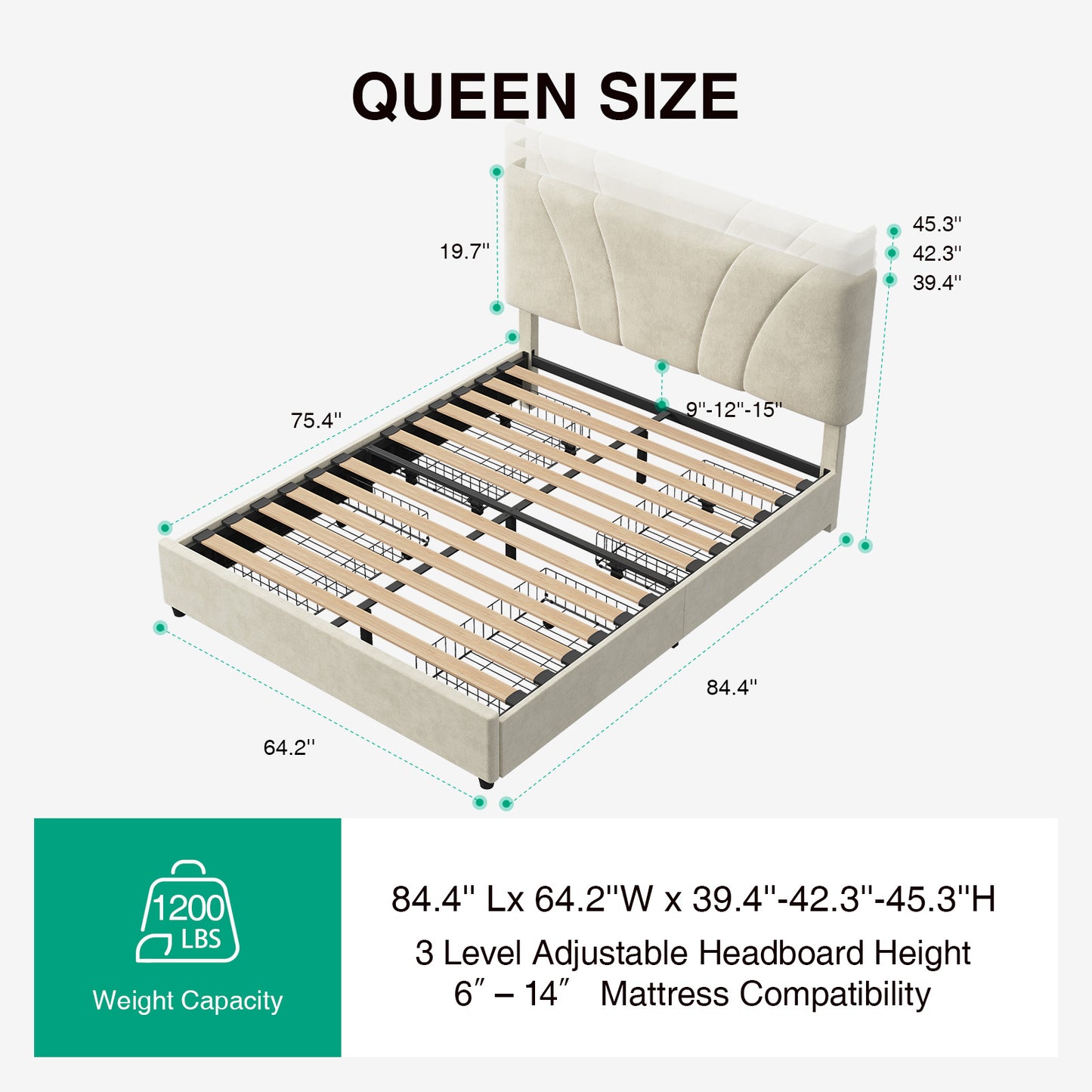 F12016 Novilla Bed Frame with Drawers