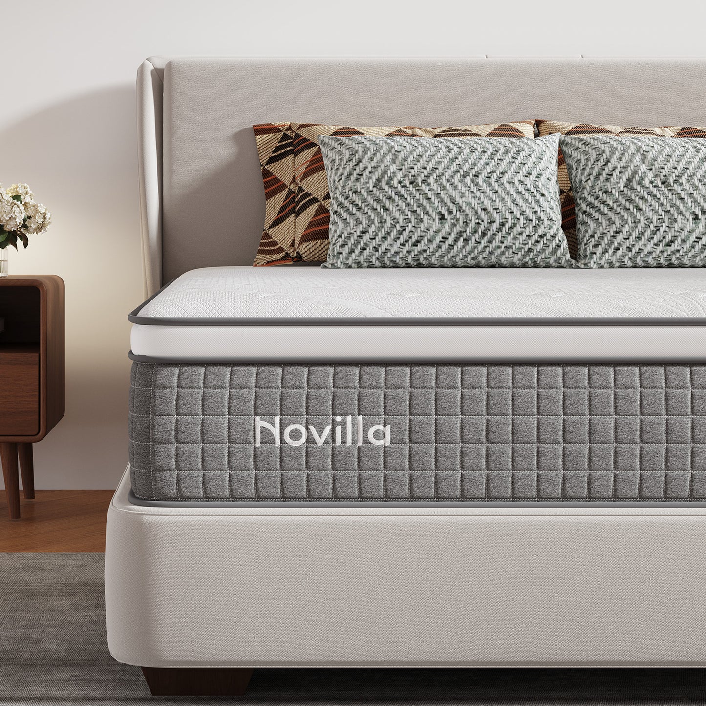 2055B Novilla Mattress,Hybrid Mattress Full Size with Pocketed Coils & Gel Memory Foam