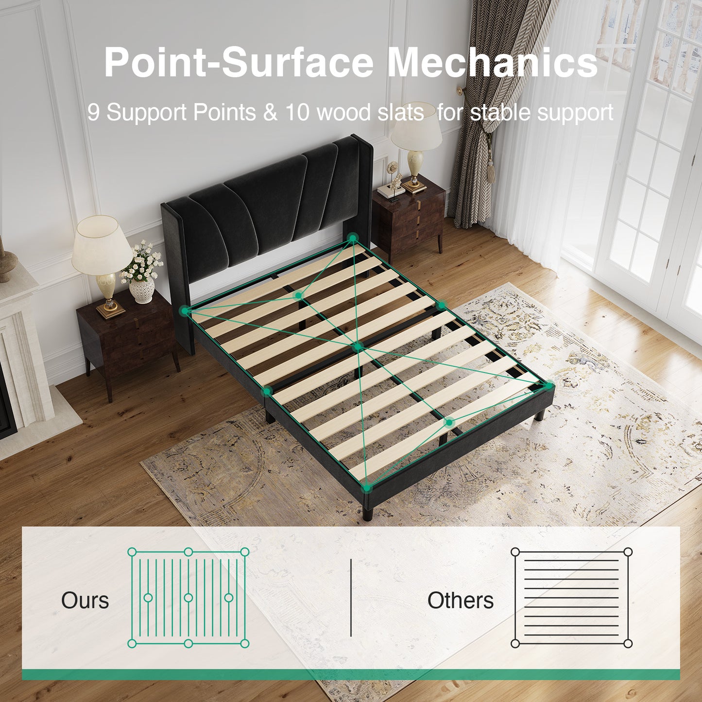 F12019 Novilla Bed Frame with Headboard