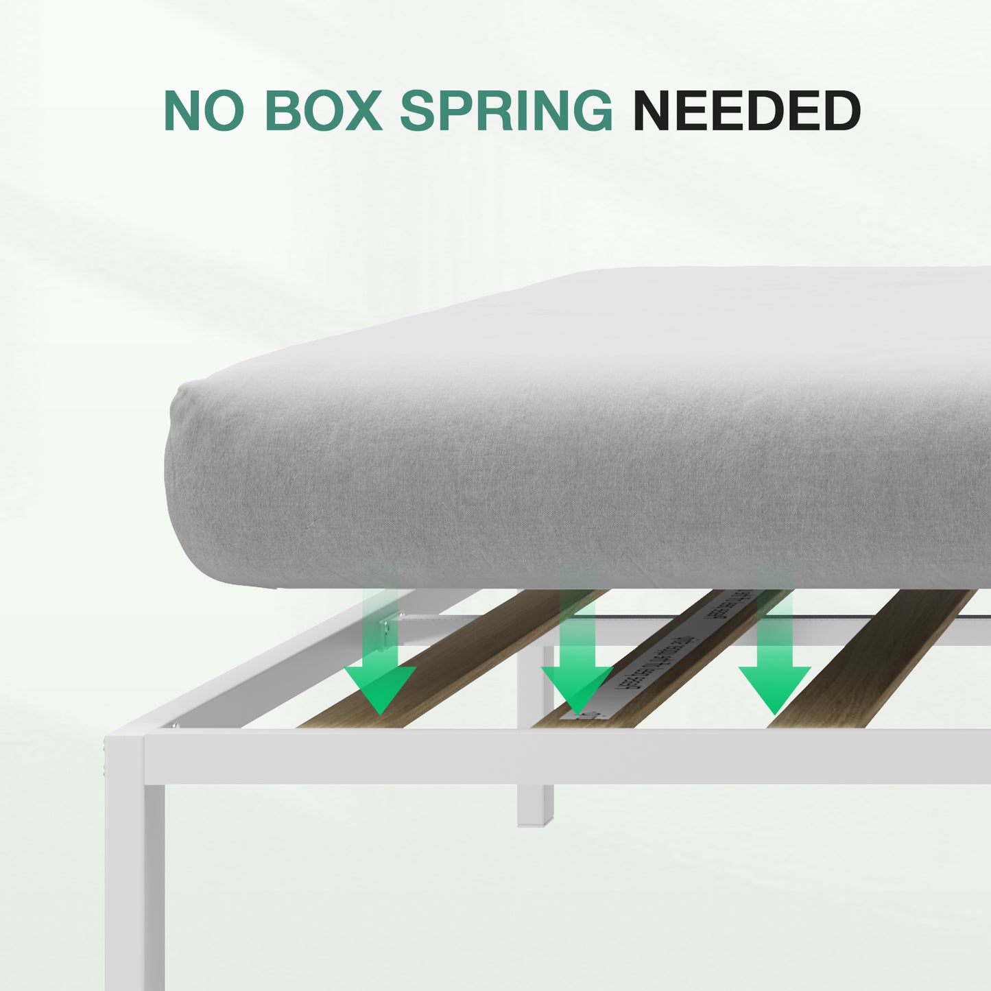 10017 Novilla Bed Frame With Headboard, Metal Platform Bed Frame, Bed Frame No Box Spring Needed, Easy Assembly, Strong Wood Slats Support