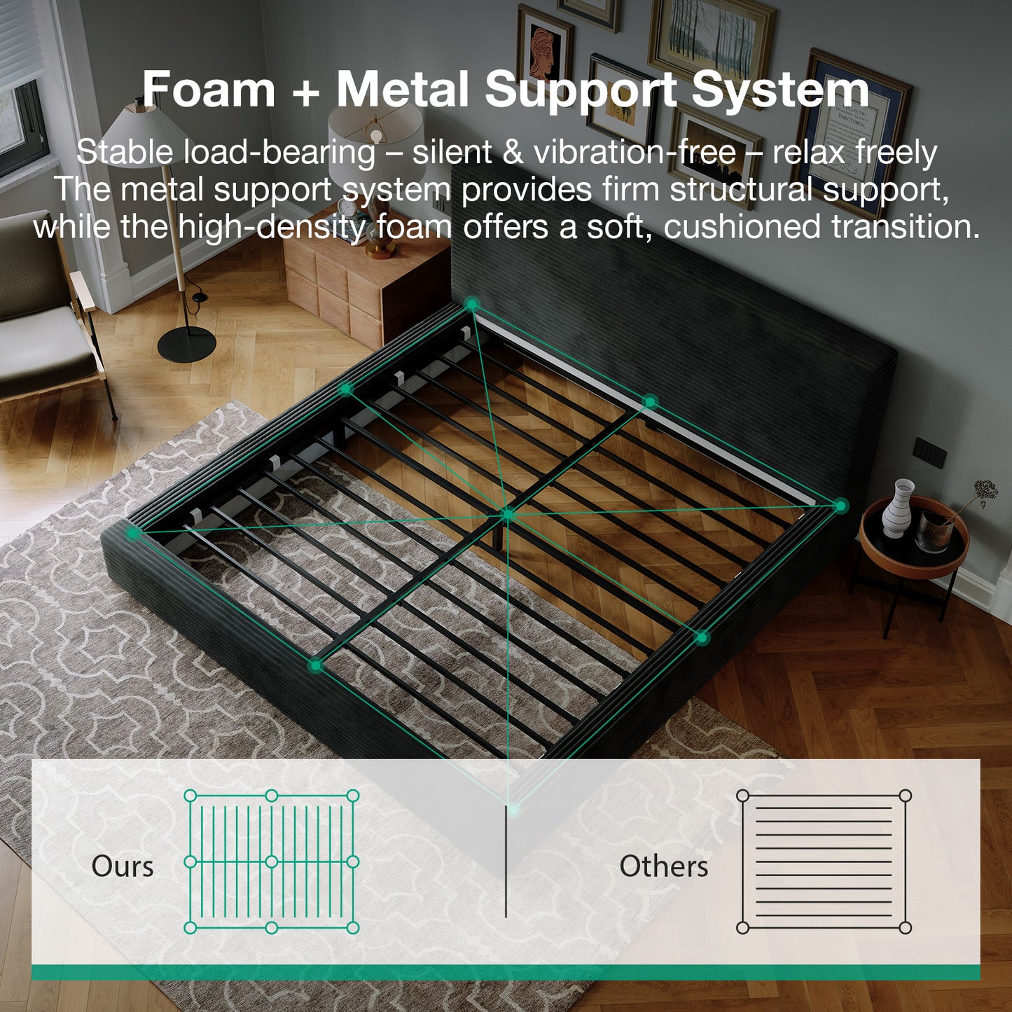 F16001 Novilla Bed Frame with Headboard