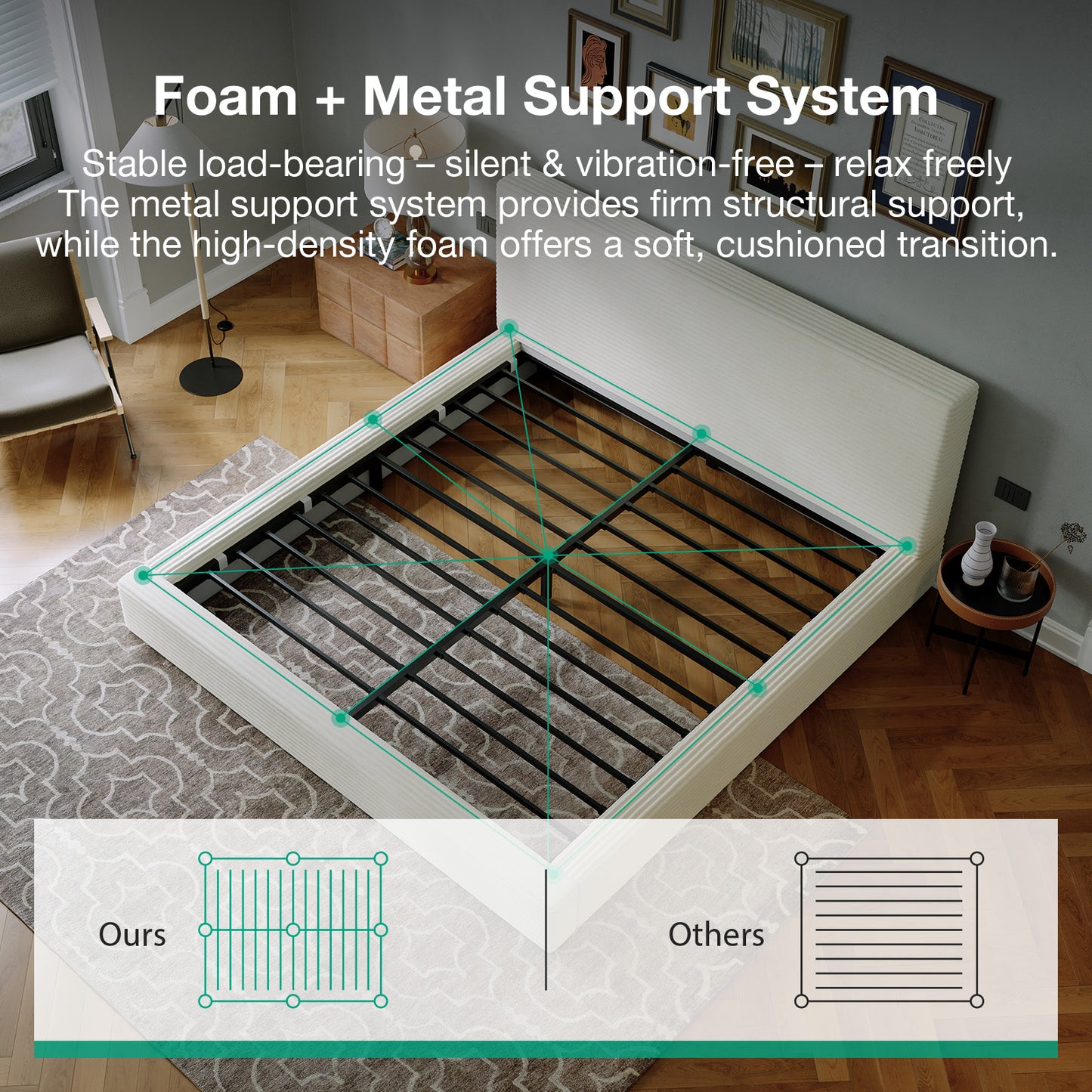 F16001 Novilla Bed Frame with Headboard
